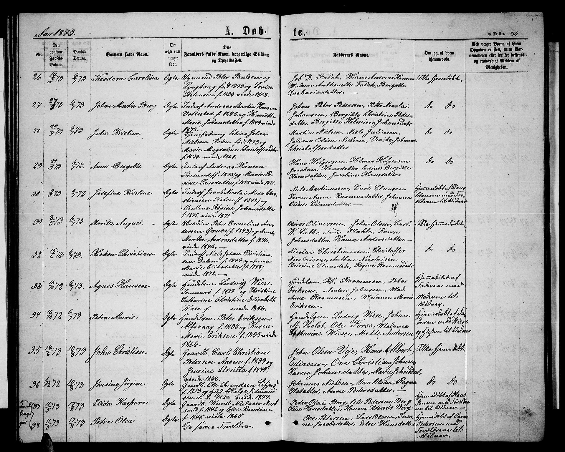 Ministerialprotokoller, klokkerbøker og fødselsregistre - Nordland, AV/SAT-A-1459/893/L1348: Parish register (copy) no. 893C03, 1867-1877, p. 34