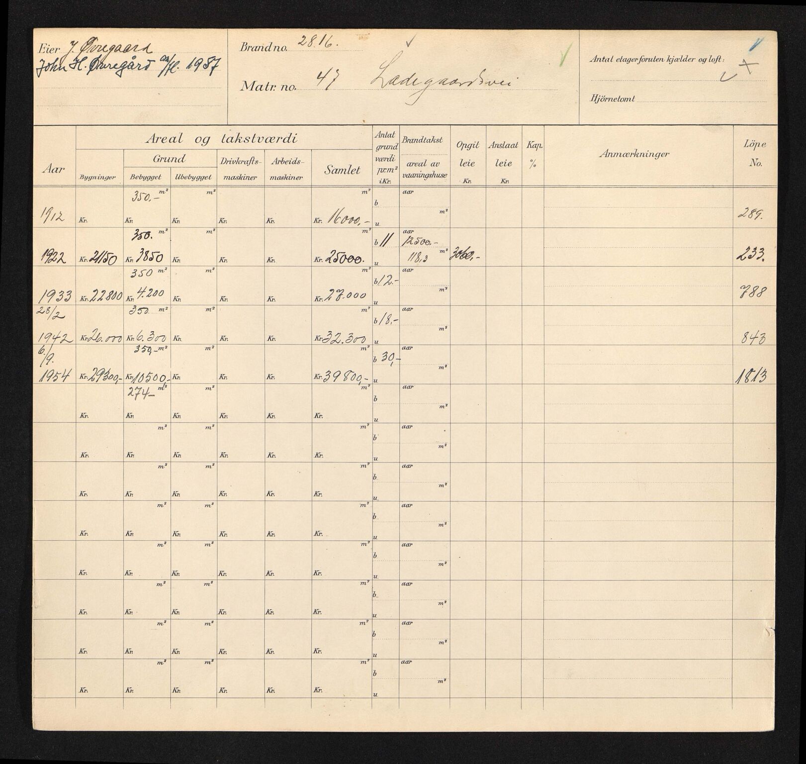 Stavanger kommune. Skattetakstvesenet, BYST/A-0440/F/Fa/Faa/L0027/0003: Skattetakstkort / Lagårdsveien 46 - 62