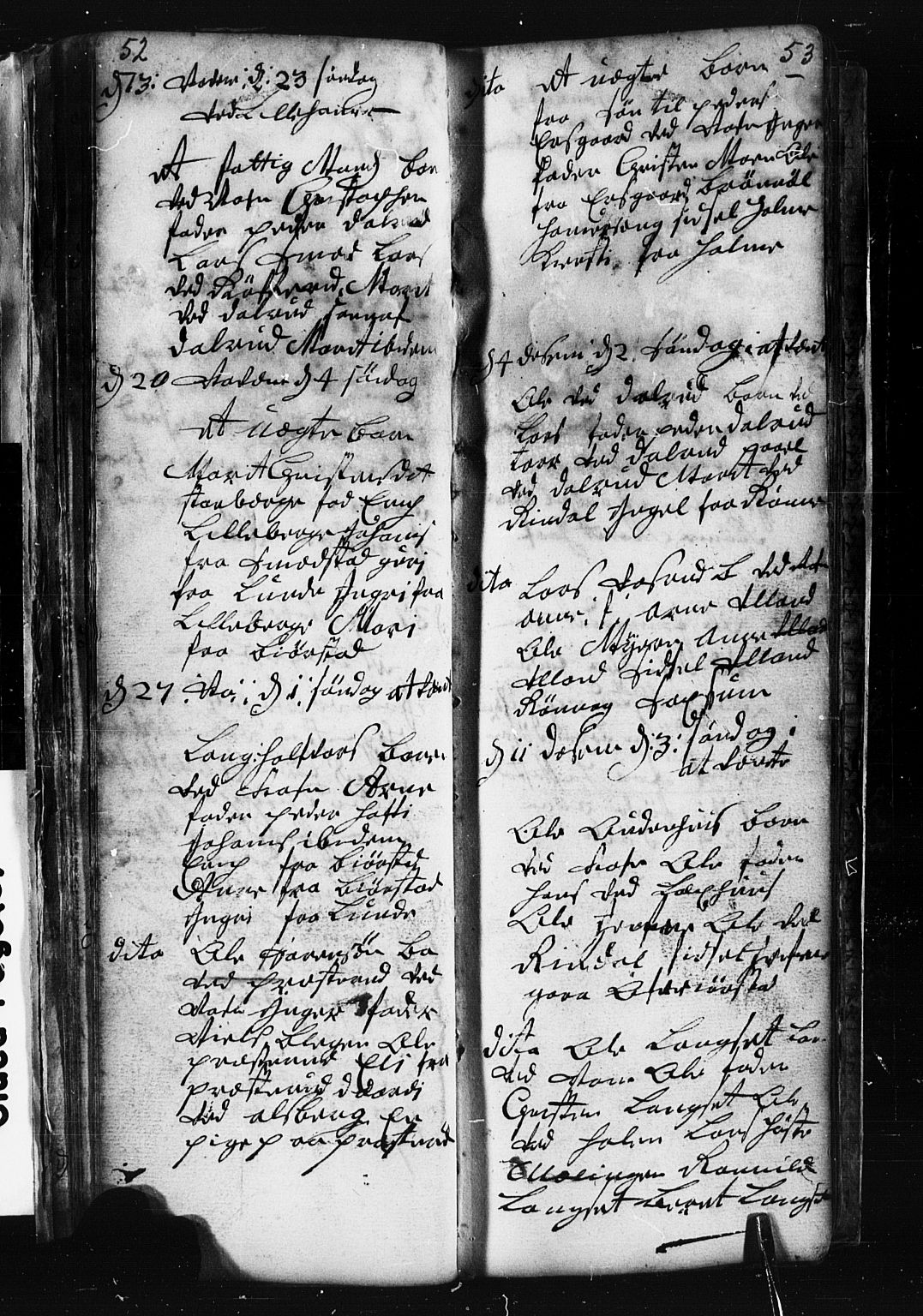 Fåberg prestekontor, SAH/PREST-086/H/Ha/Hab/L0001: Parish register (copy) no. 1, 1727-1767, p. 52-53