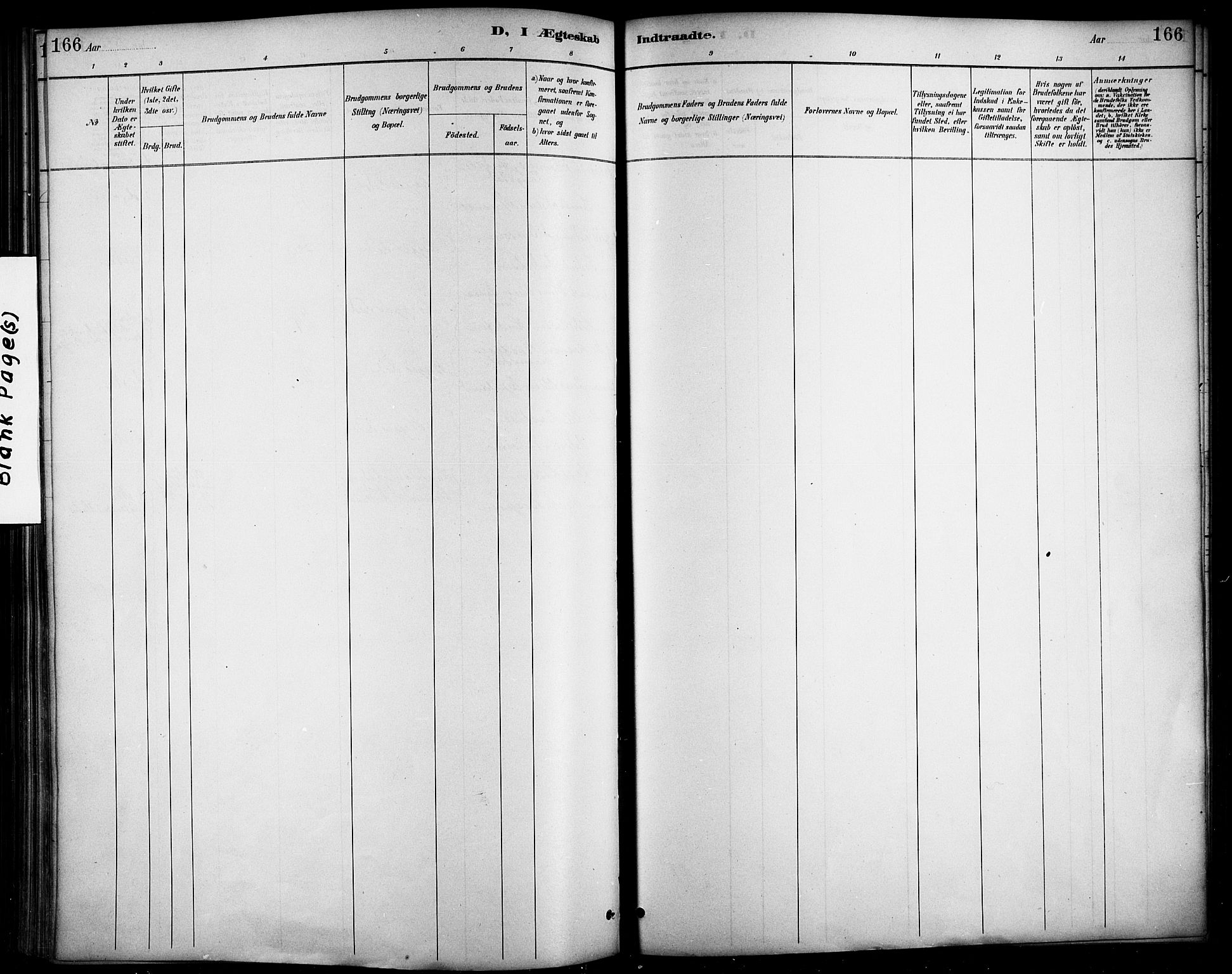 Haus sokneprestembete, AV/SAB-A-75601/H/Haa/Haad/L0001: Parish register (official) no. D 1, 1887-1898, p. 166