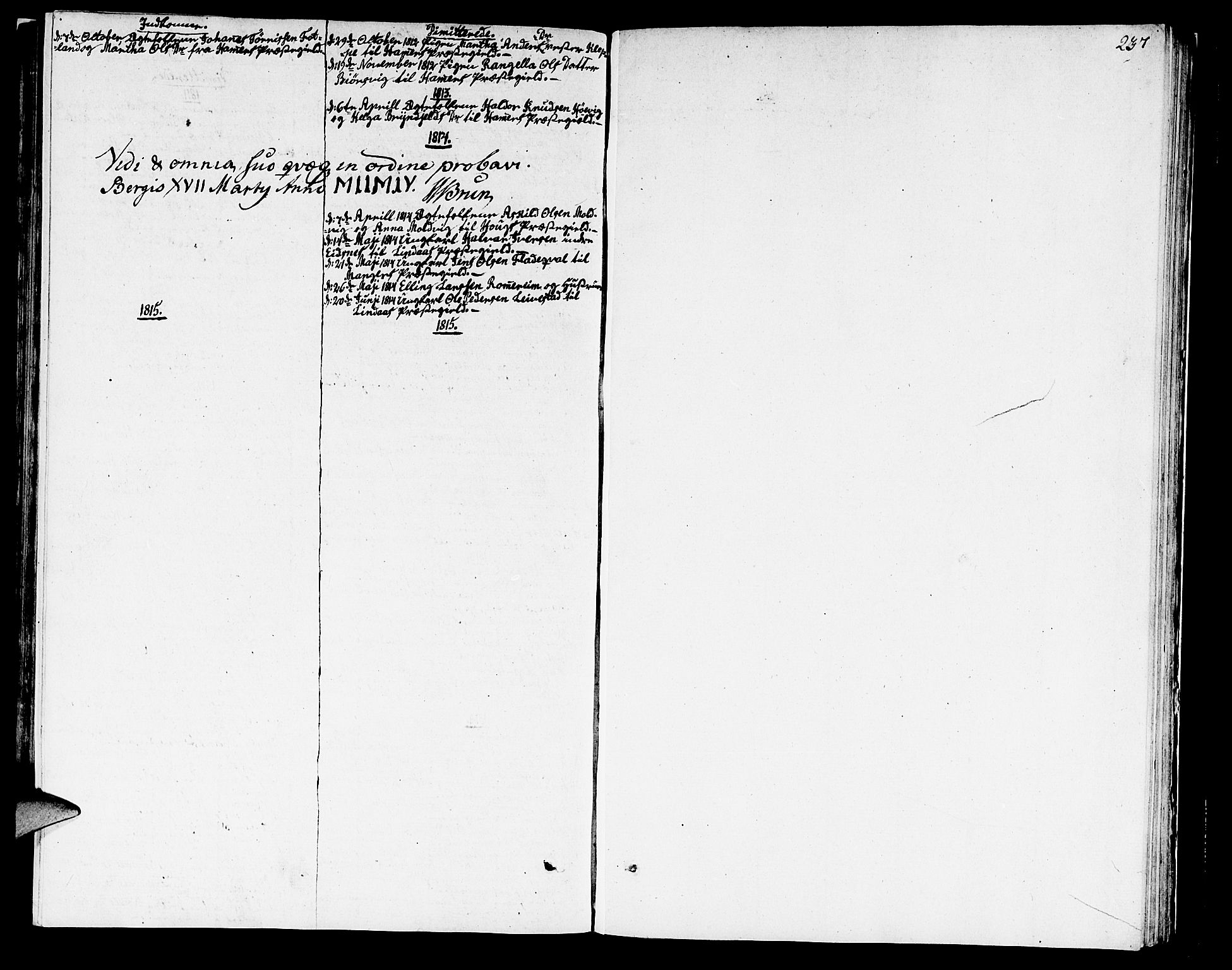 Hosanger sokneprestembete, AV/SAB-A-75801/H/Haa: Parish register (official) no. A 4, 1811-1821, p. 237