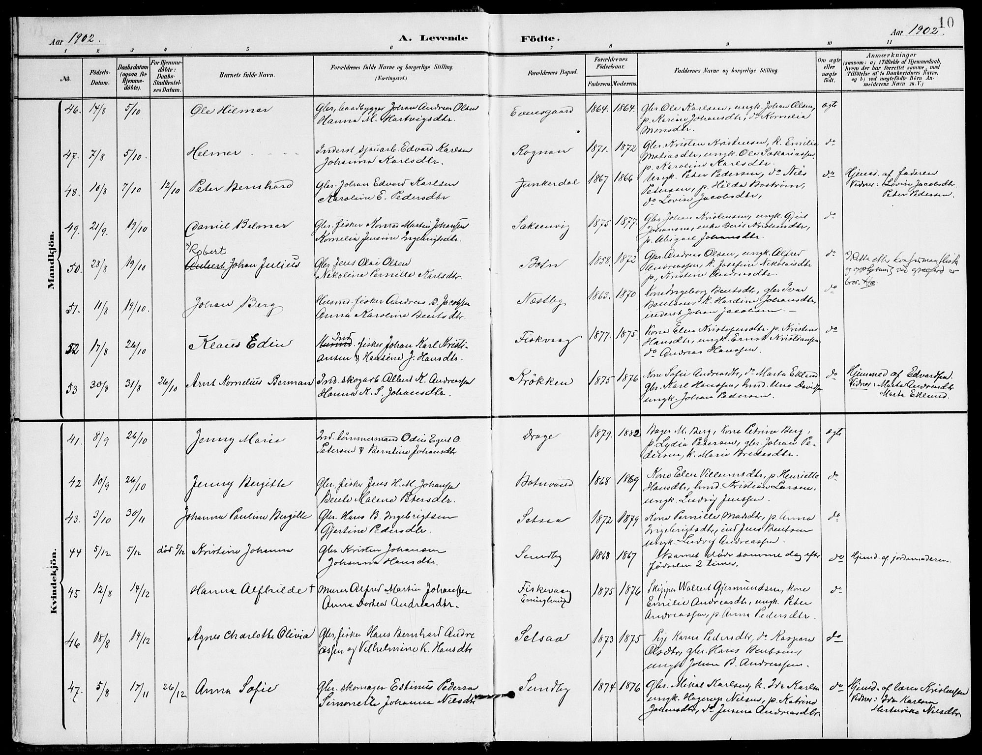 Ministerialprotokoller, klokkerbøker og fødselsregistre - Nordland, AV/SAT-A-1459/847/L0672: Parish register (official) no. 847A12, 1902-1919, p. 10