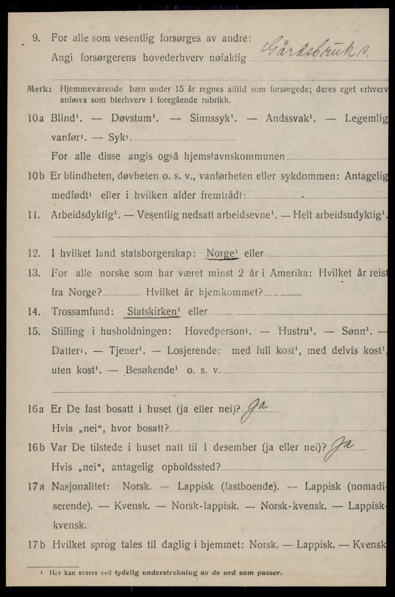 SAT, 1920 census for Røros, 1920, p. 9663