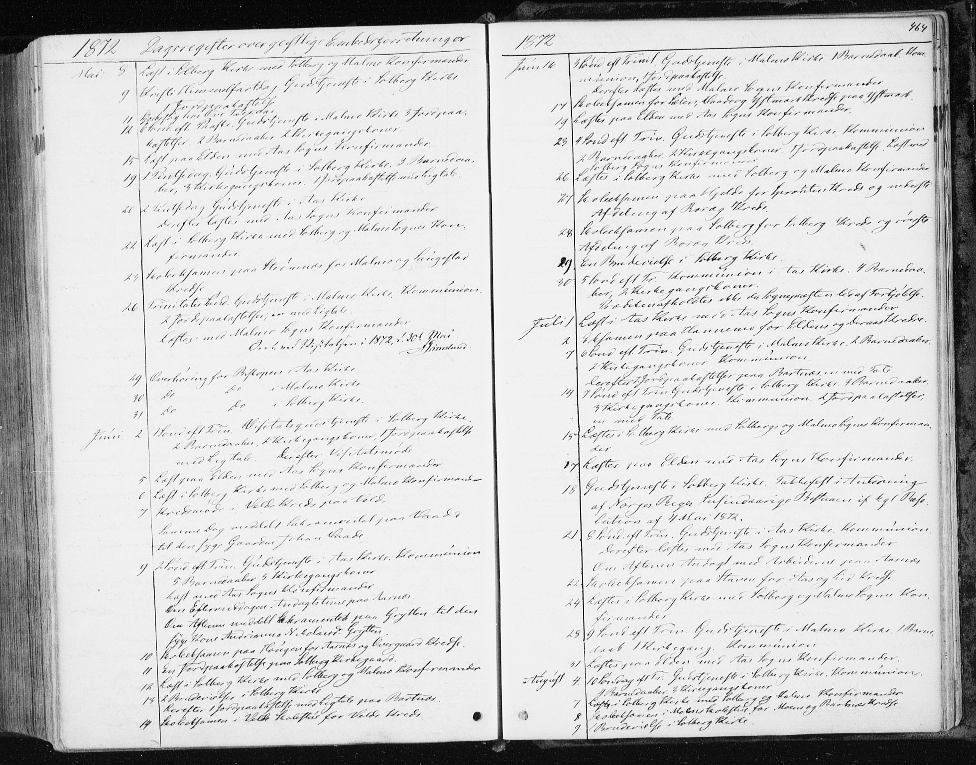 Ministerialprotokoller, klokkerbøker og fødselsregistre - Nord-Trøndelag, SAT/A-1458/741/L0394: Parish register (official) no. 741A08, 1864-1877, p. 464