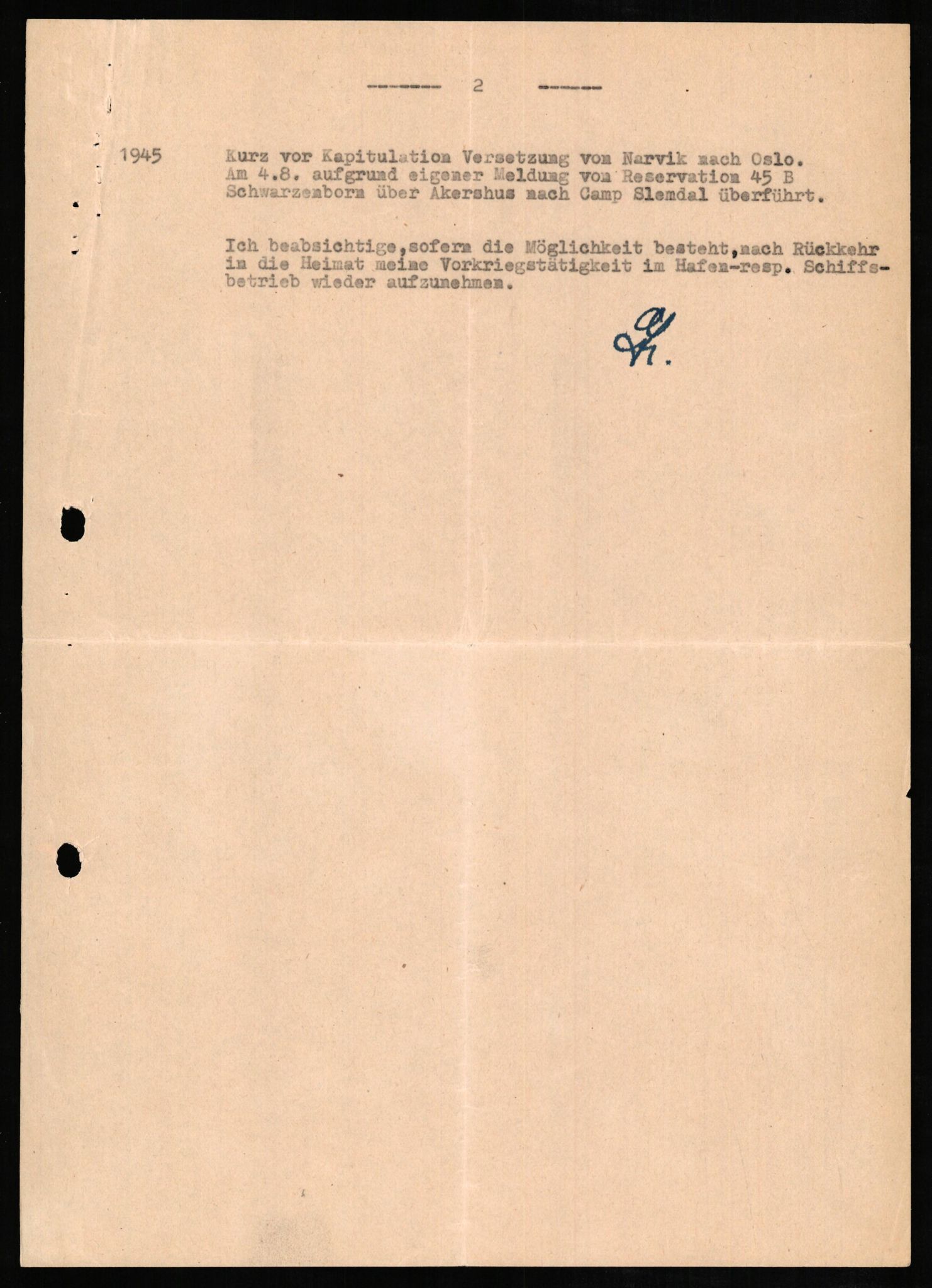 Forsvaret, Forsvarets overkommando II, RA/RAFA-3915/D/Db/L0010: CI Questionaires. Tyske okkupasjonsstyrker i Norge. Tyskere., 1945-1946, p. 413