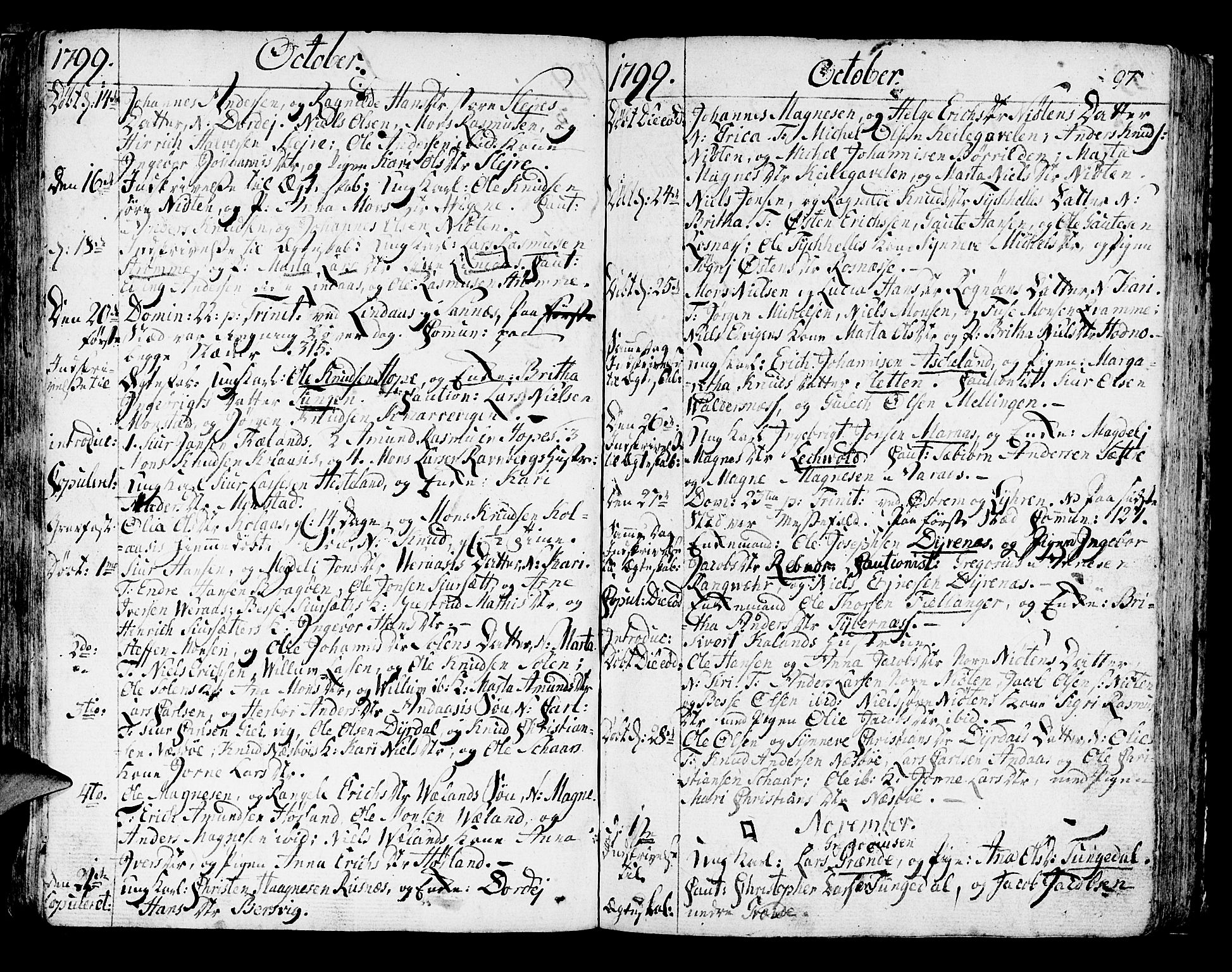 Lindås Sokneprestembete, AV/SAB-A-76701/H/Haa/Haaa/L0005: Parish register (official) no. A 5, 1791-1813, p. 97