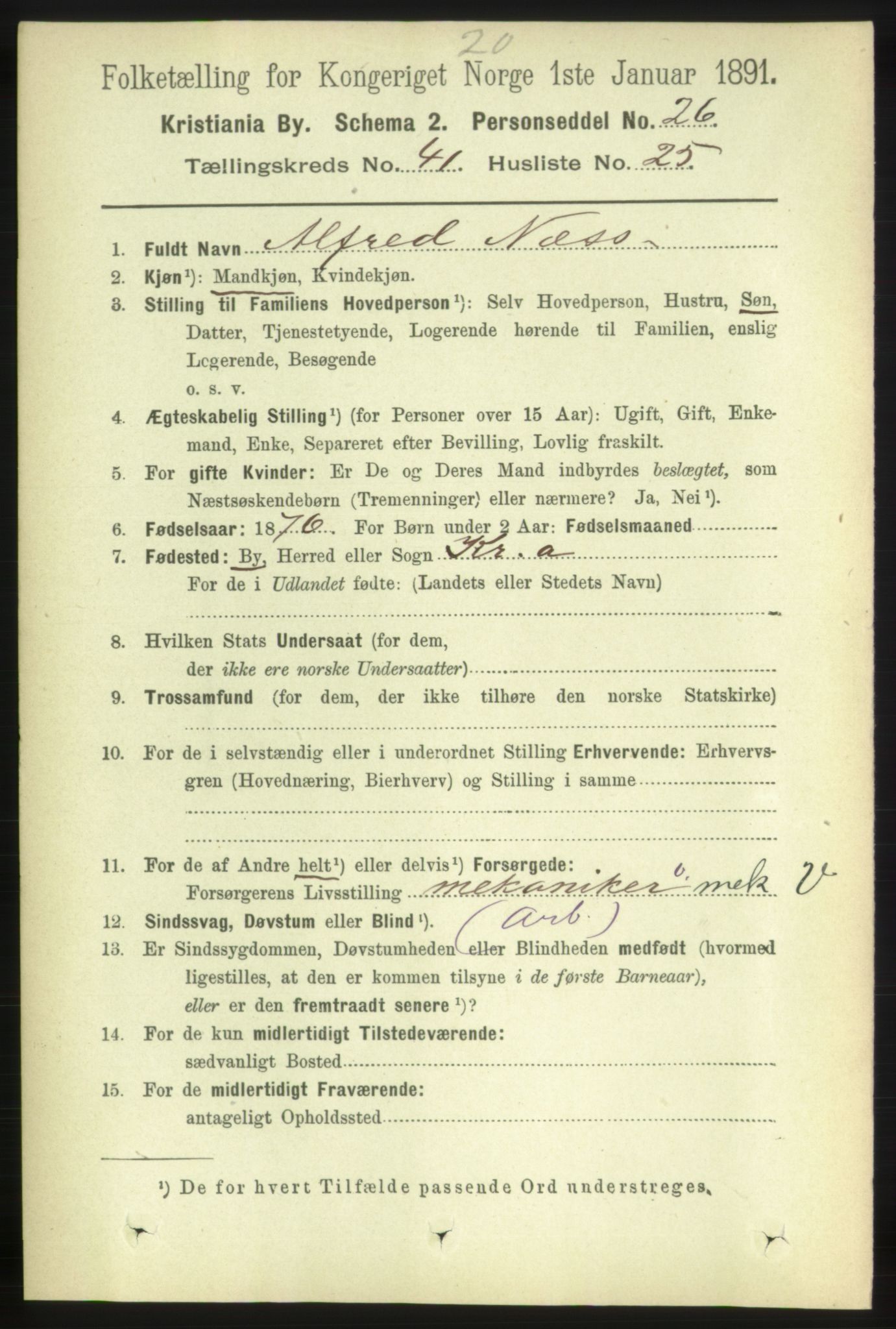 RA, 1891 census for 0301 Kristiania, 1891, p. 24550