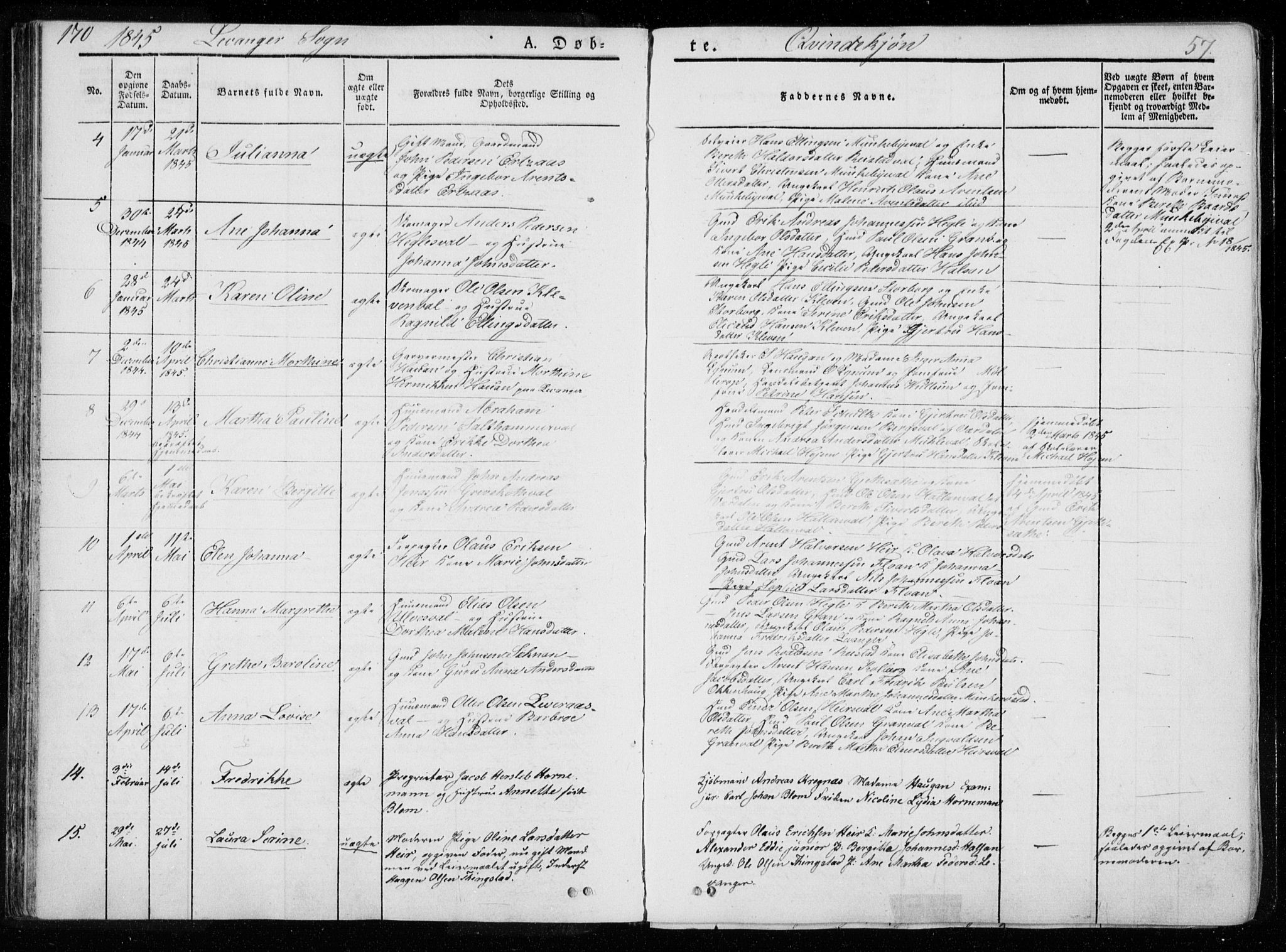 Ministerialprotokoller, klokkerbøker og fødselsregistre - Nord-Trøndelag, AV/SAT-A-1458/720/L0183: Parish register (official) no. 720A01, 1836-1855, p. 57