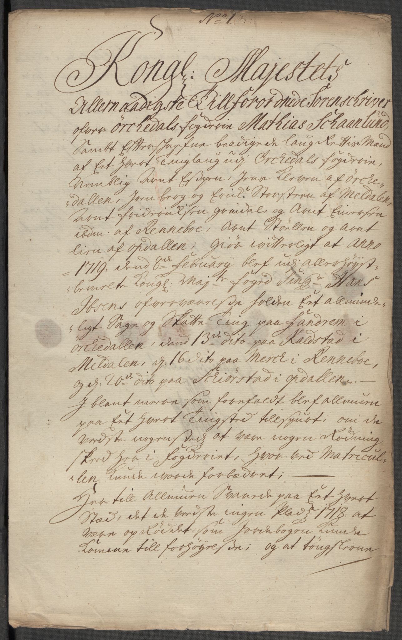 Rentekammeret inntil 1814, Reviderte regnskaper, Fogderegnskap, AV/RA-EA-4092/R60/L3971: Fogderegnskap Orkdal og Gauldal, 1718, p. 75