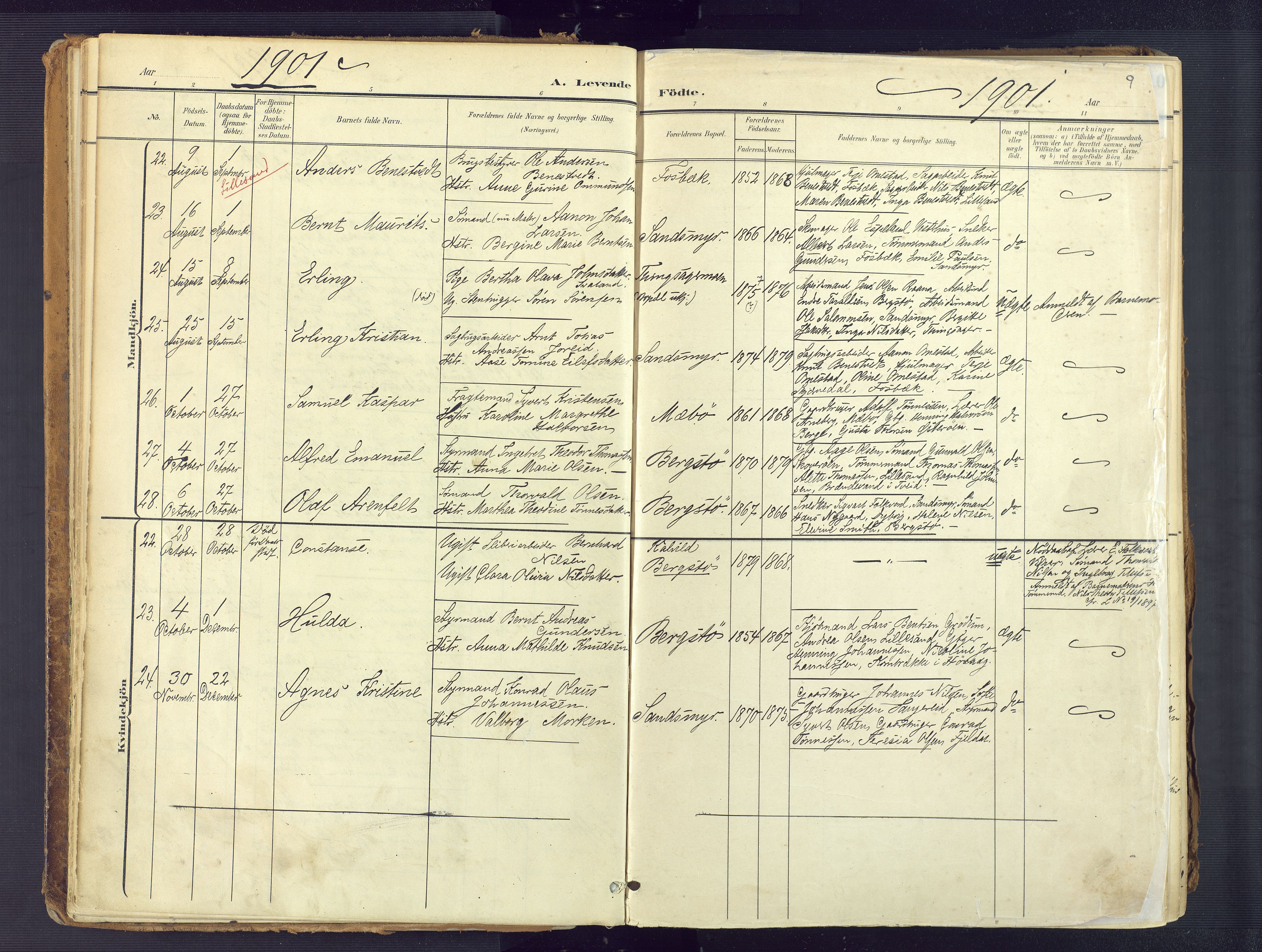 Vestre Moland sokneprestkontor, SAK/1111-0046/F/Fa/Fab/L0010: Parish register (official) no. A 10, 1900-1926, p. 9