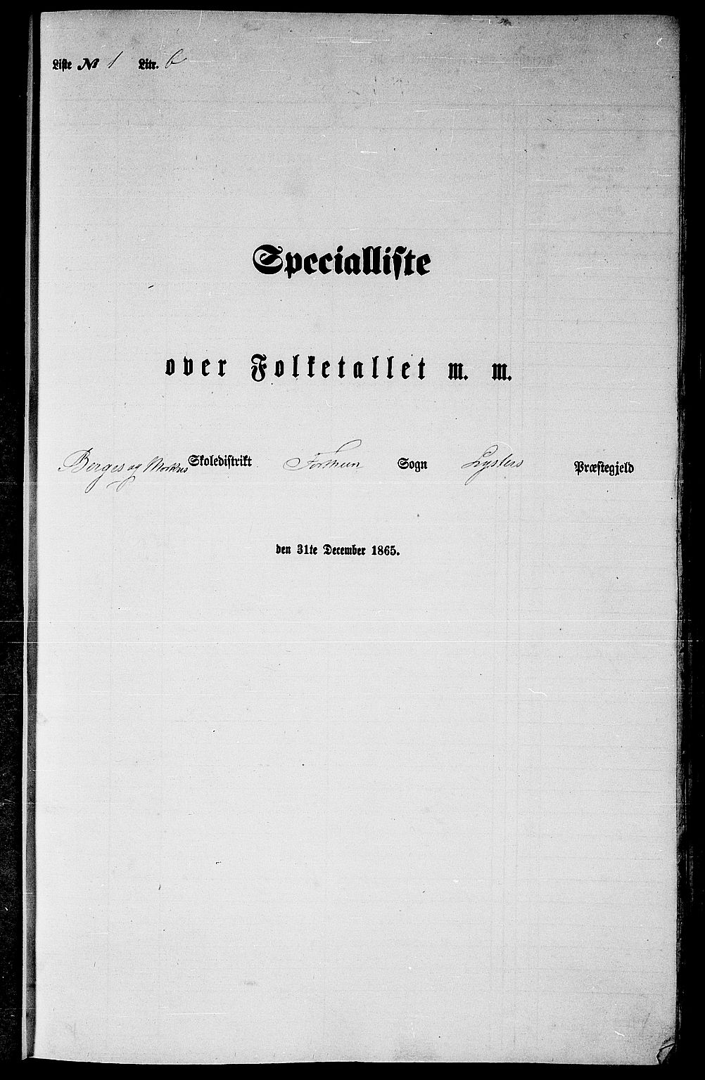 RA, 1865 census for Luster, 1865, p. 22