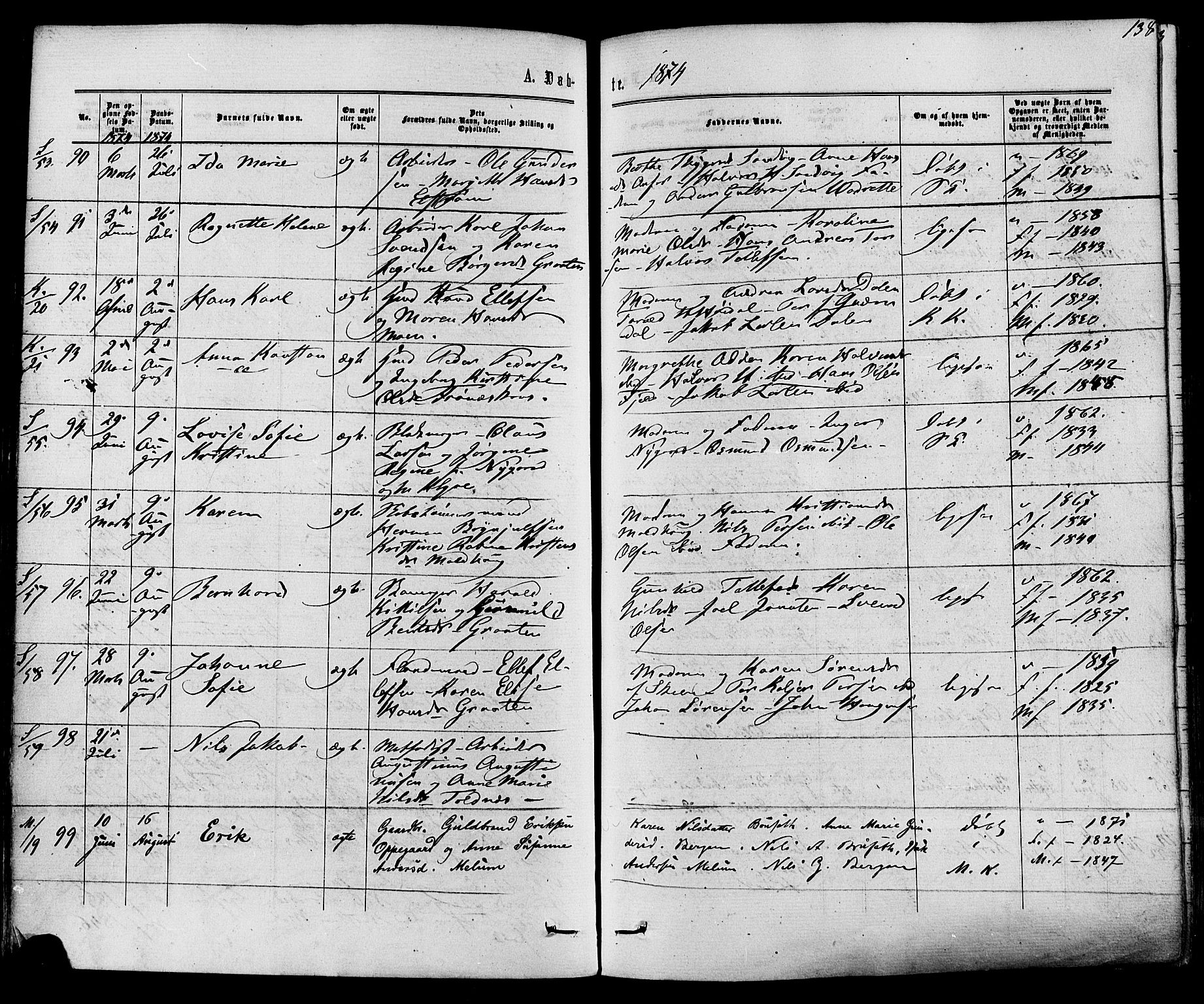Solum kirkebøker, AV/SAKO-A-306/F/Fa/L0008: Parish register (official) no. I 8, 1865-1876, p. 138