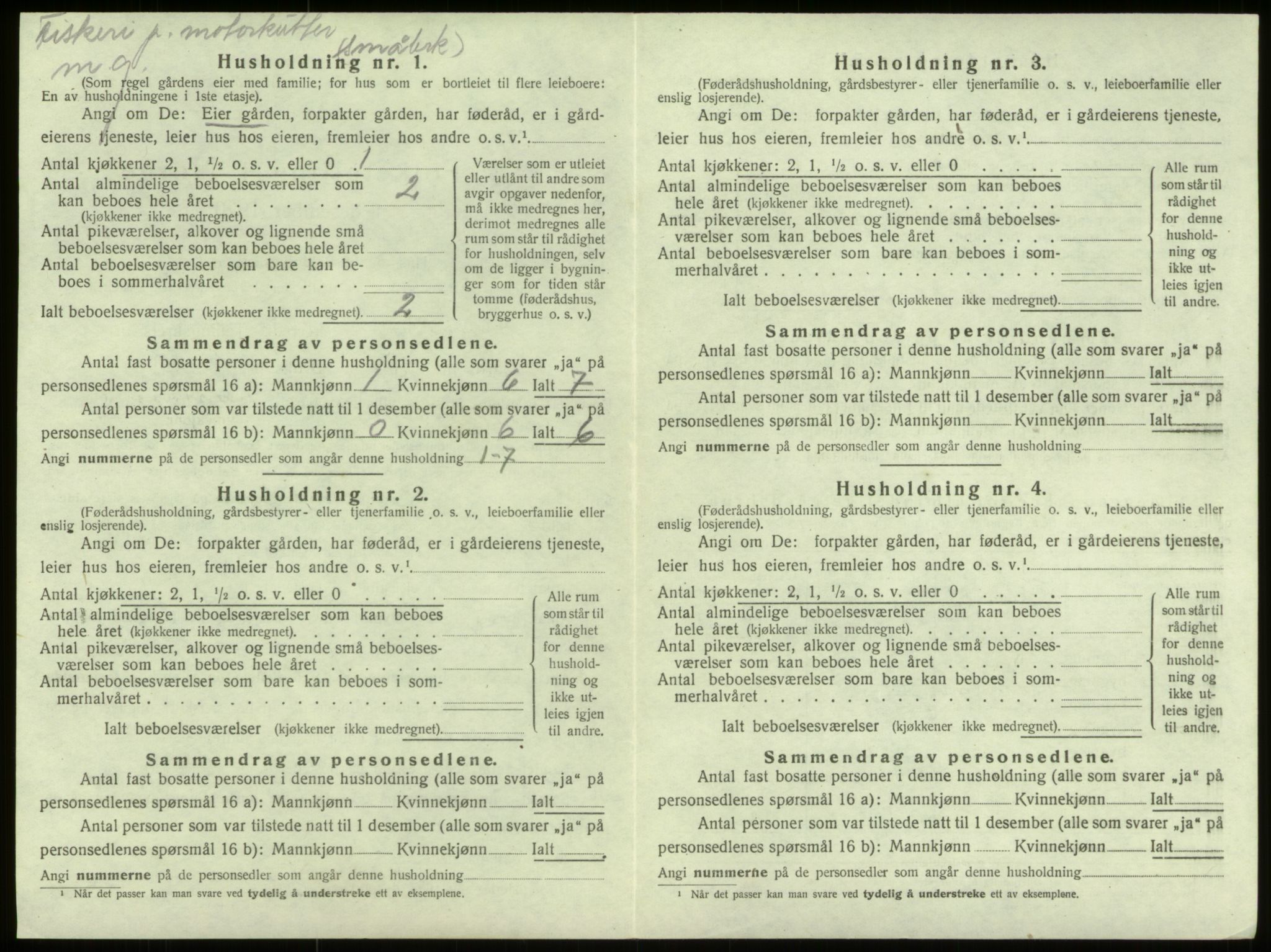 SAB, 1920 census for Selje, 1920, p. 1027