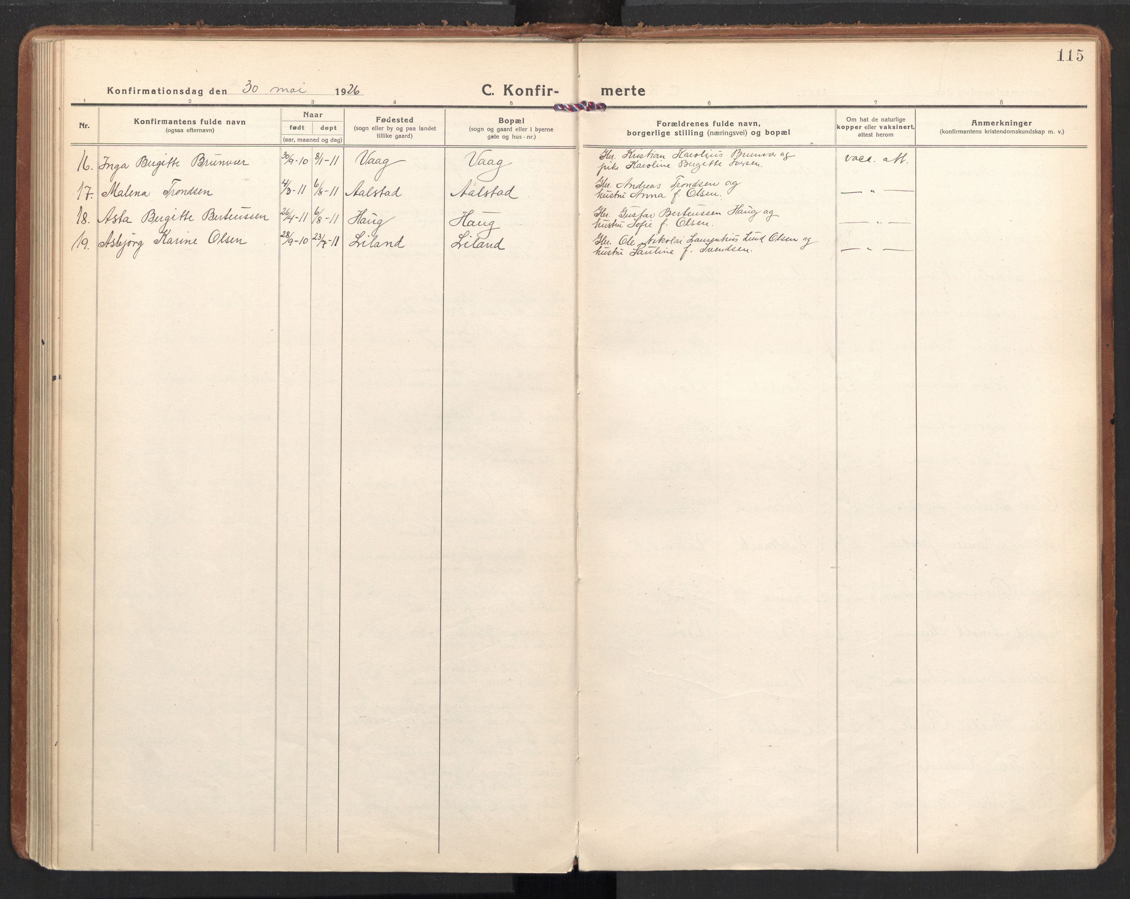 Ministerialprotokoller, klokkerbøker og fødselsregistre - Nordland, AV/SAT-A-1459/855/L0810: Parish register (official) no. 855A17, 1921-1939, p. 115