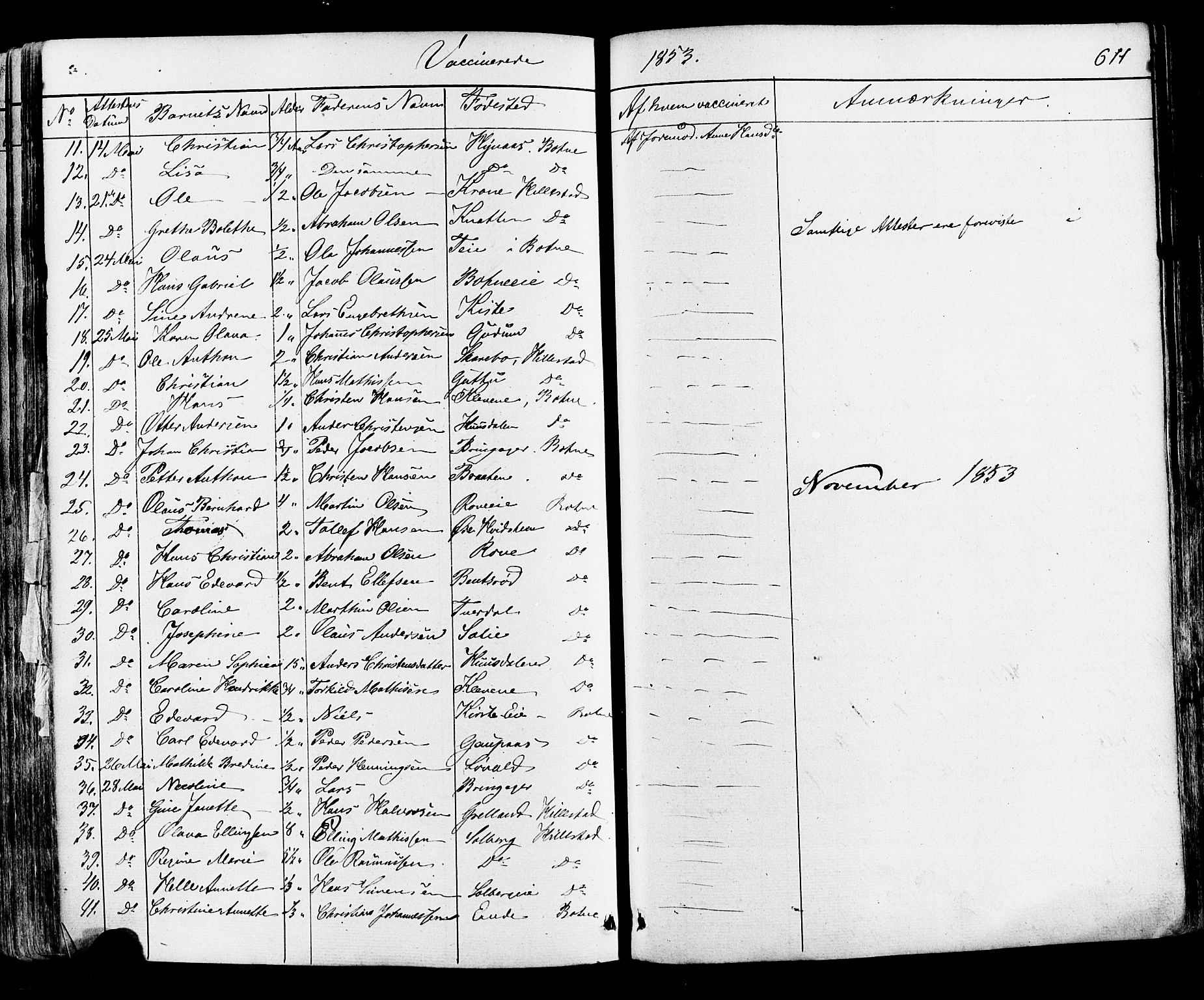 Botne kirkebøker, AV/SAKO-A-340/F/Fa/L0006: Parish register (official) no. I 6, 1836-1877, p. 611