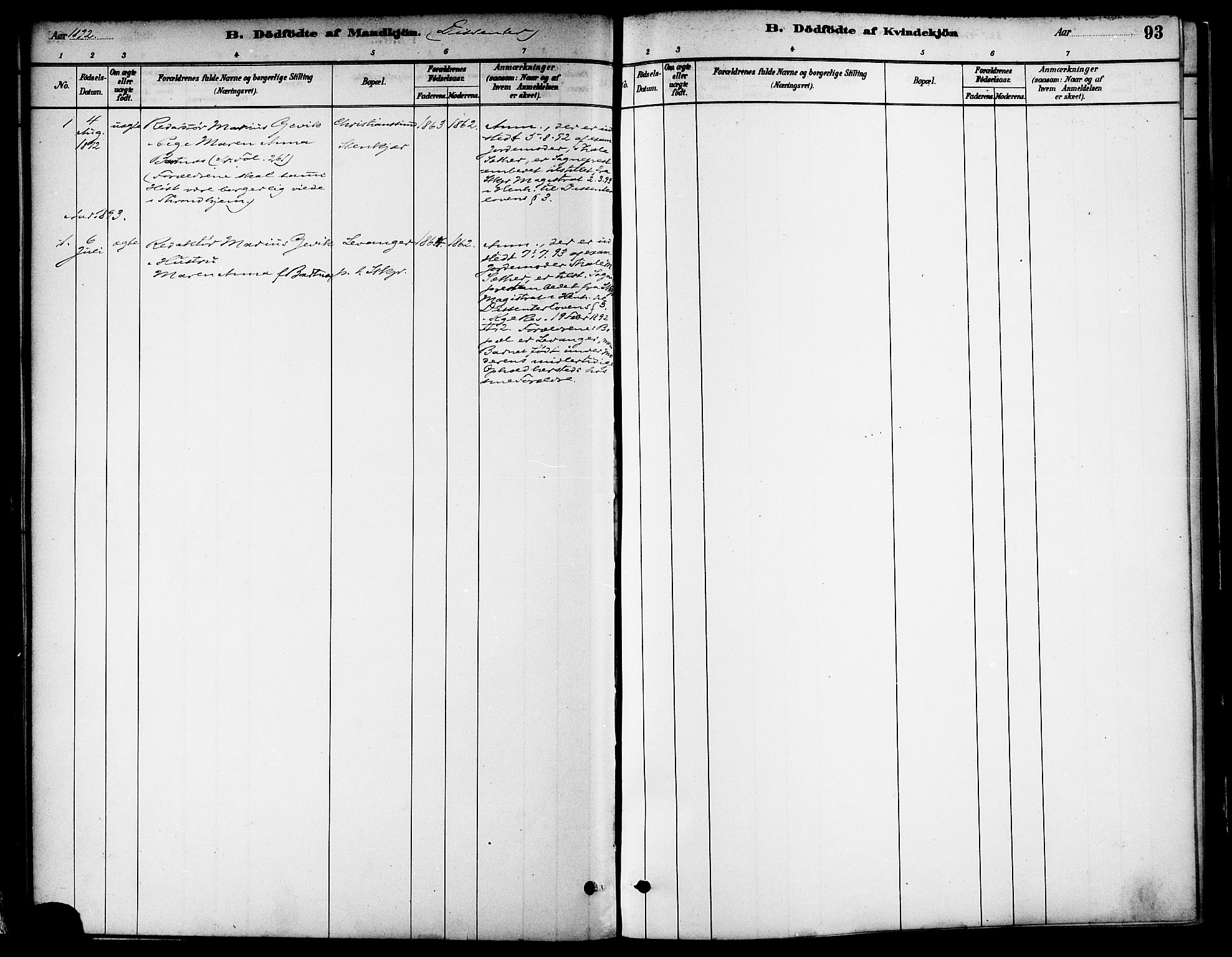 Ministerialprotokoller, klokkerbøker og fødselsregistre - Nord-Trøndelag, SAT/A-1458/739/L0371: Parish register (official) no. 739A03, 1881-1895, p. 93