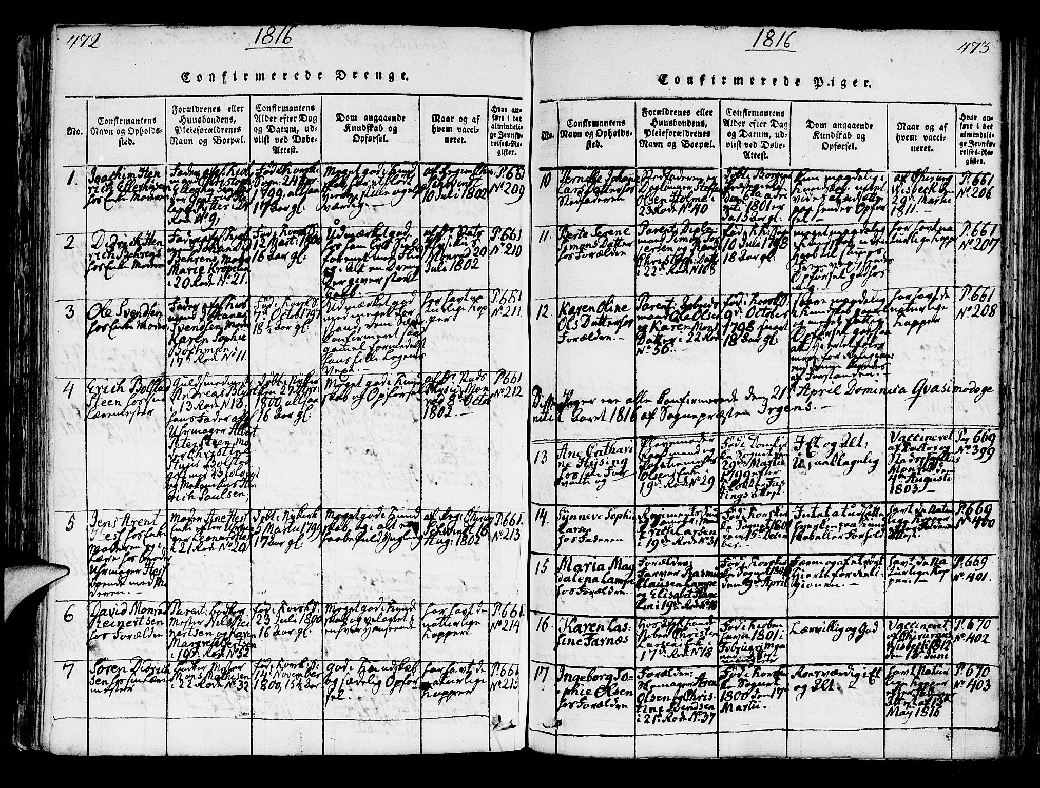 Korskirken sokneprestembete, AV/SAB-A-76101/H/Hab: Parish register (copy) no. A 1b, 1815-1821, p. 472-473