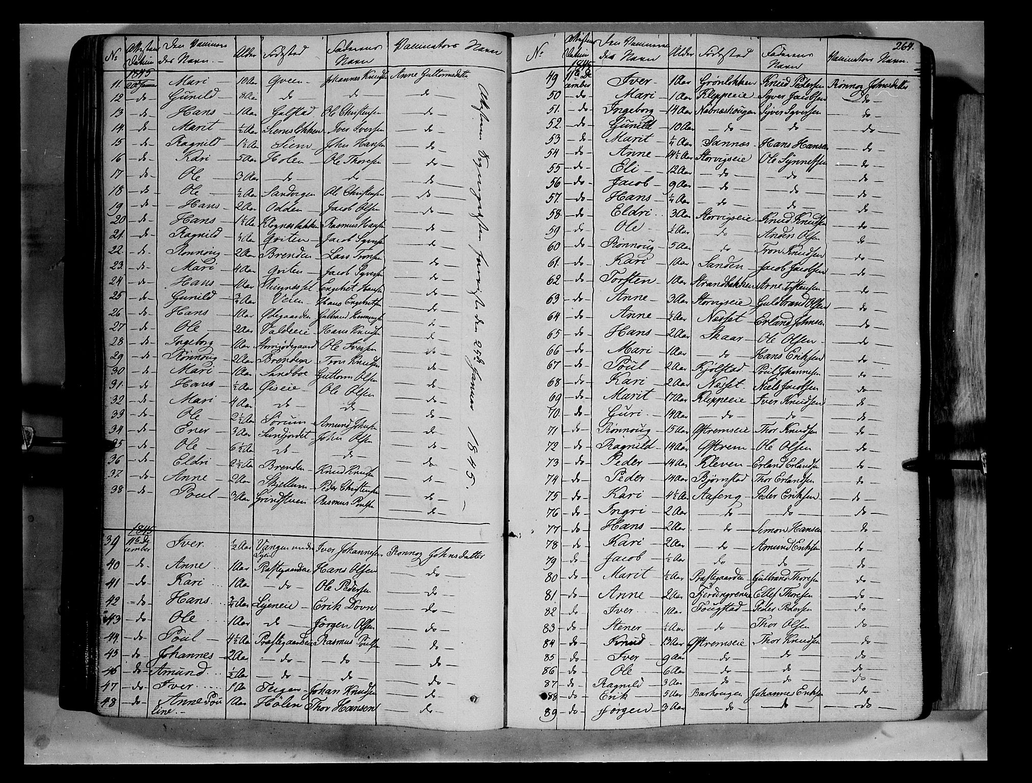 Vågå prestekontor, SAH/PREST-076/H/Ha/Haa/L0005: Parish register (official) no. 5 /1, 1842-1856, p. 264