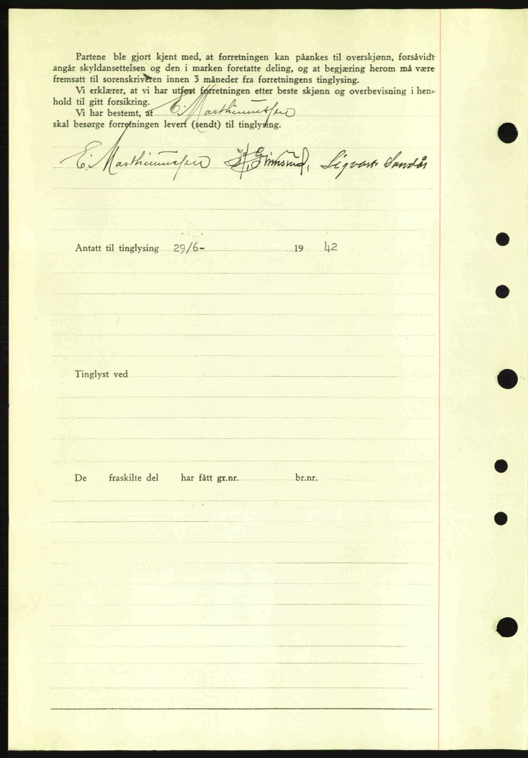 Moss sorenskriveri, SAO/A-10168: Mortgage book no. A9, 1941-1942, Diary no: : 1288/1942