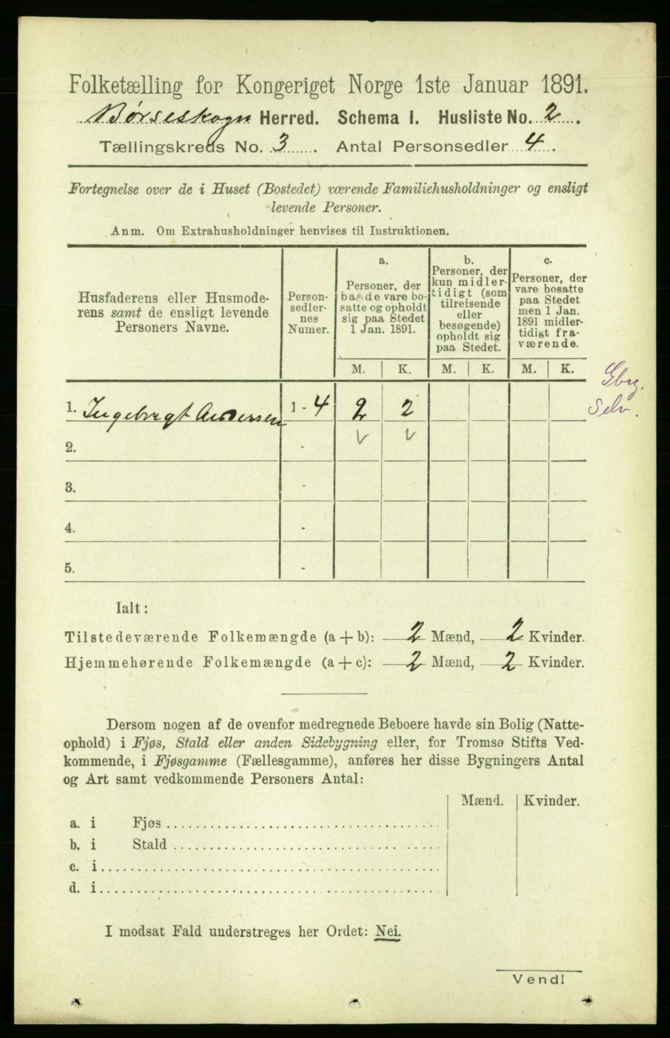 RA, 1891 census for 1657 Børseskogn, 1891, p. 1281