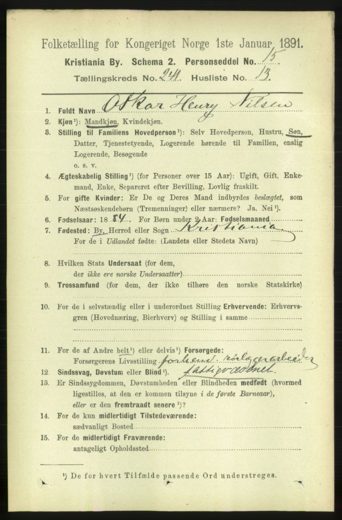 RA, 1891 census for 0301 Kristiania, 1891, p. 146589