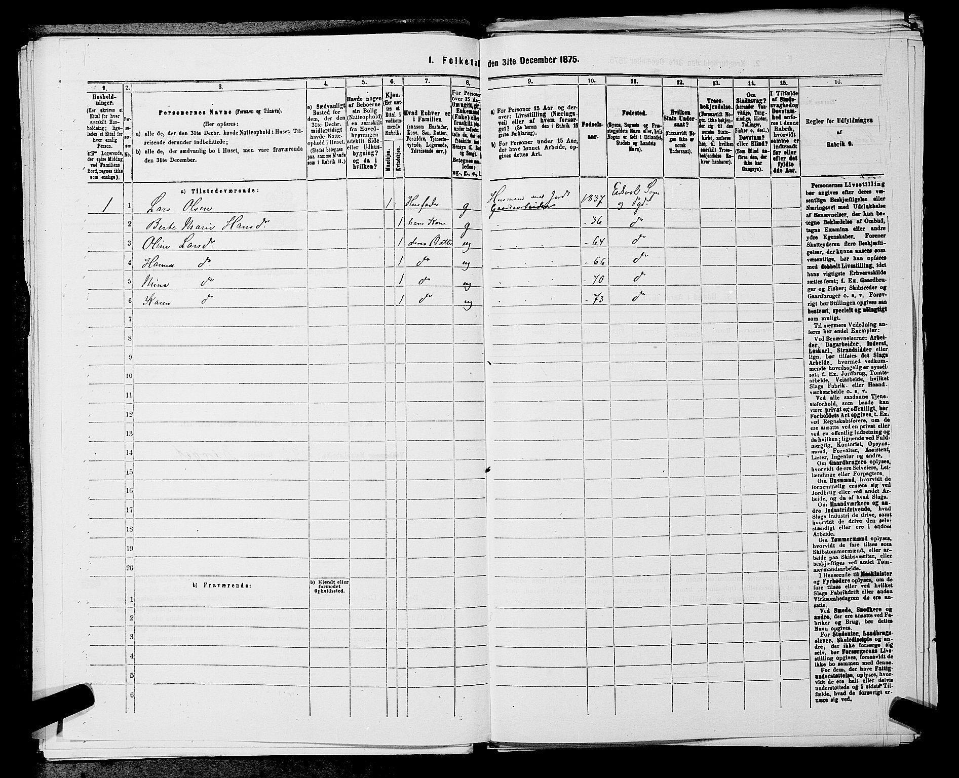 RA, 1875 census for 0237P Eidsvoll, 1875, p. 2150