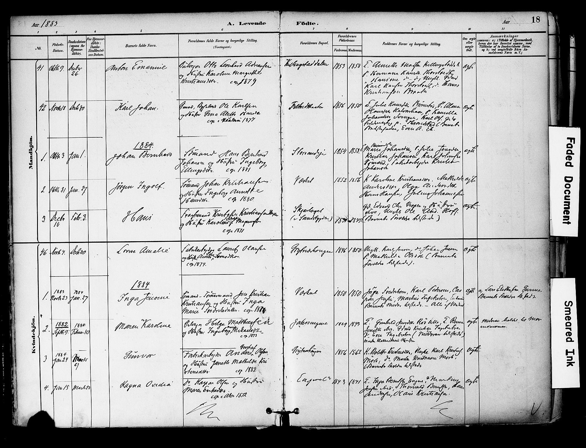 Hurum kirkebøker, SAKO/A-229/F/Fa/L0014: Parish register (official) no. 14, 1882-1895, p. 18