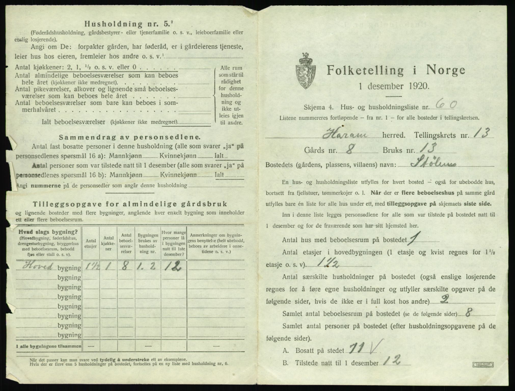 SAT, 1920 census for Haram, 1920, p. 971