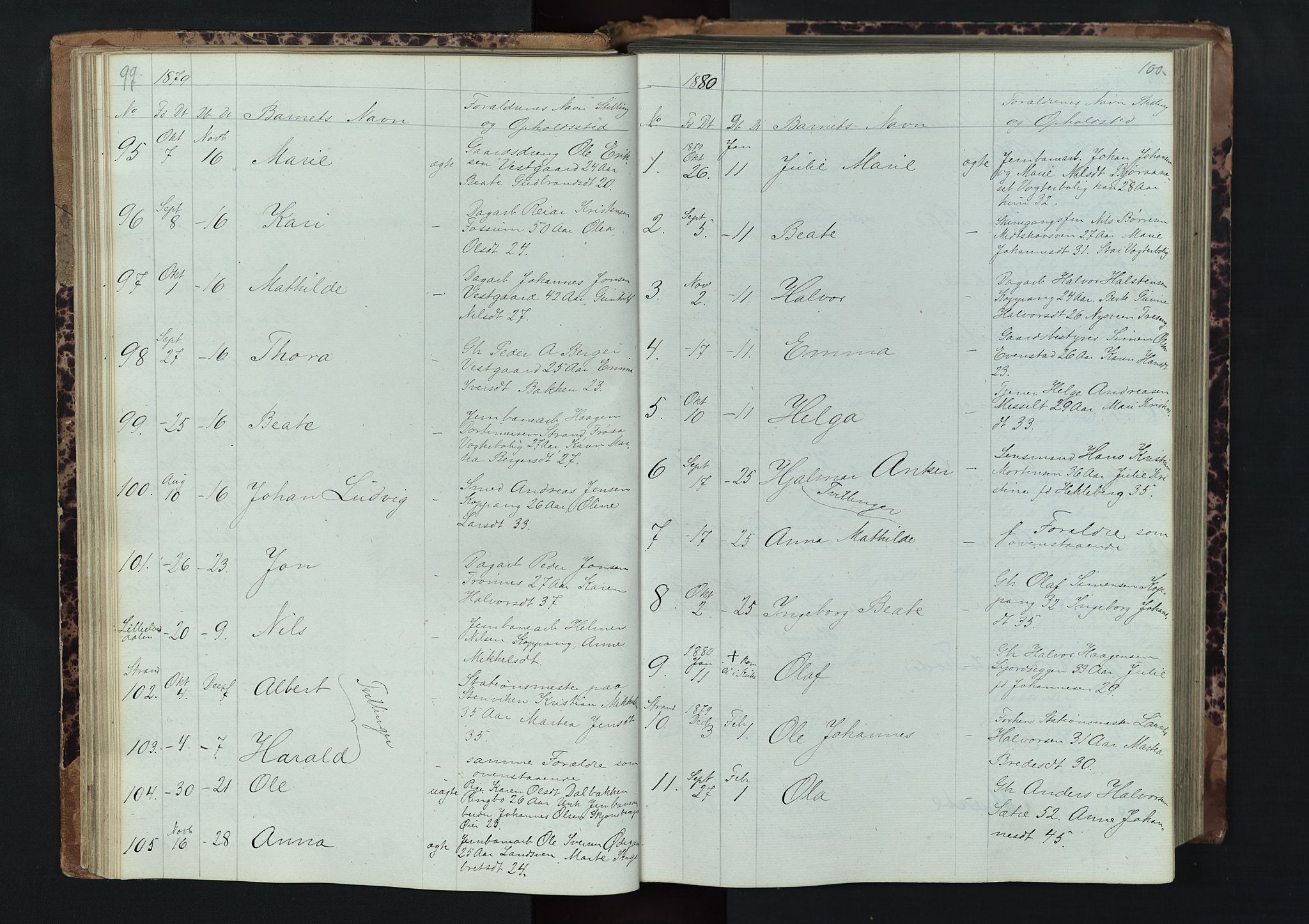 Stor-Elvdal prestekontor, SAH/PREST-052/H/Ha/Hab/L0001: Parish register (copy) no. 1 /1, 1860-1894, p. 99-100