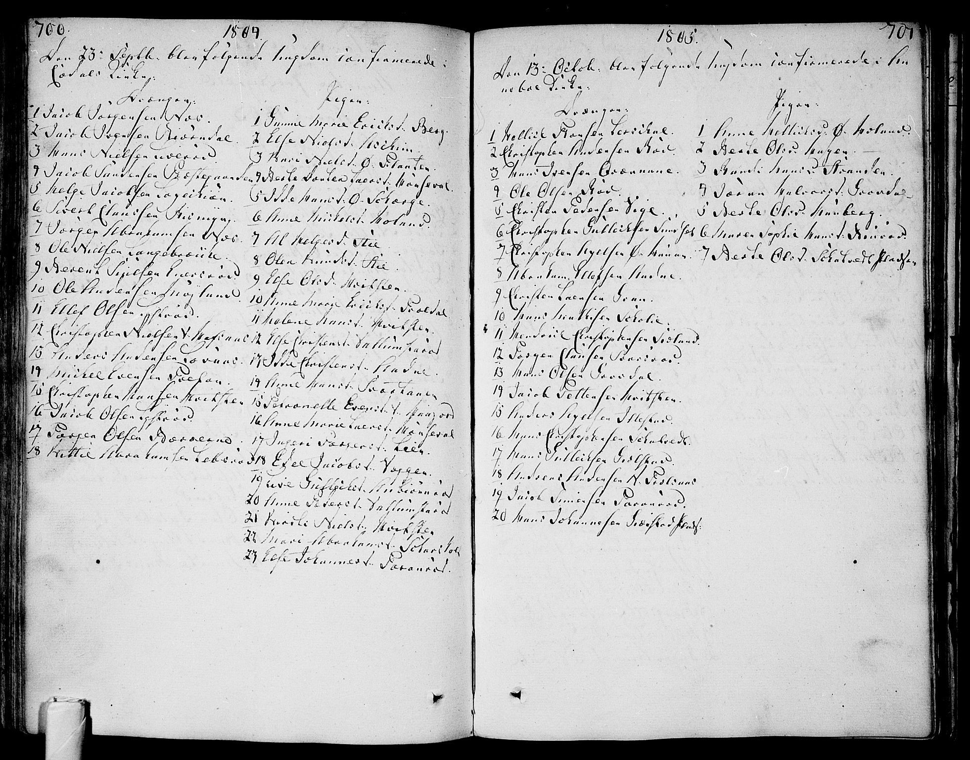 Andebu kirkebøker, SAKO/A-336/F/Fa/L0003: Parish register (official) no. 3 /1, 1803-1828, p. 700-701