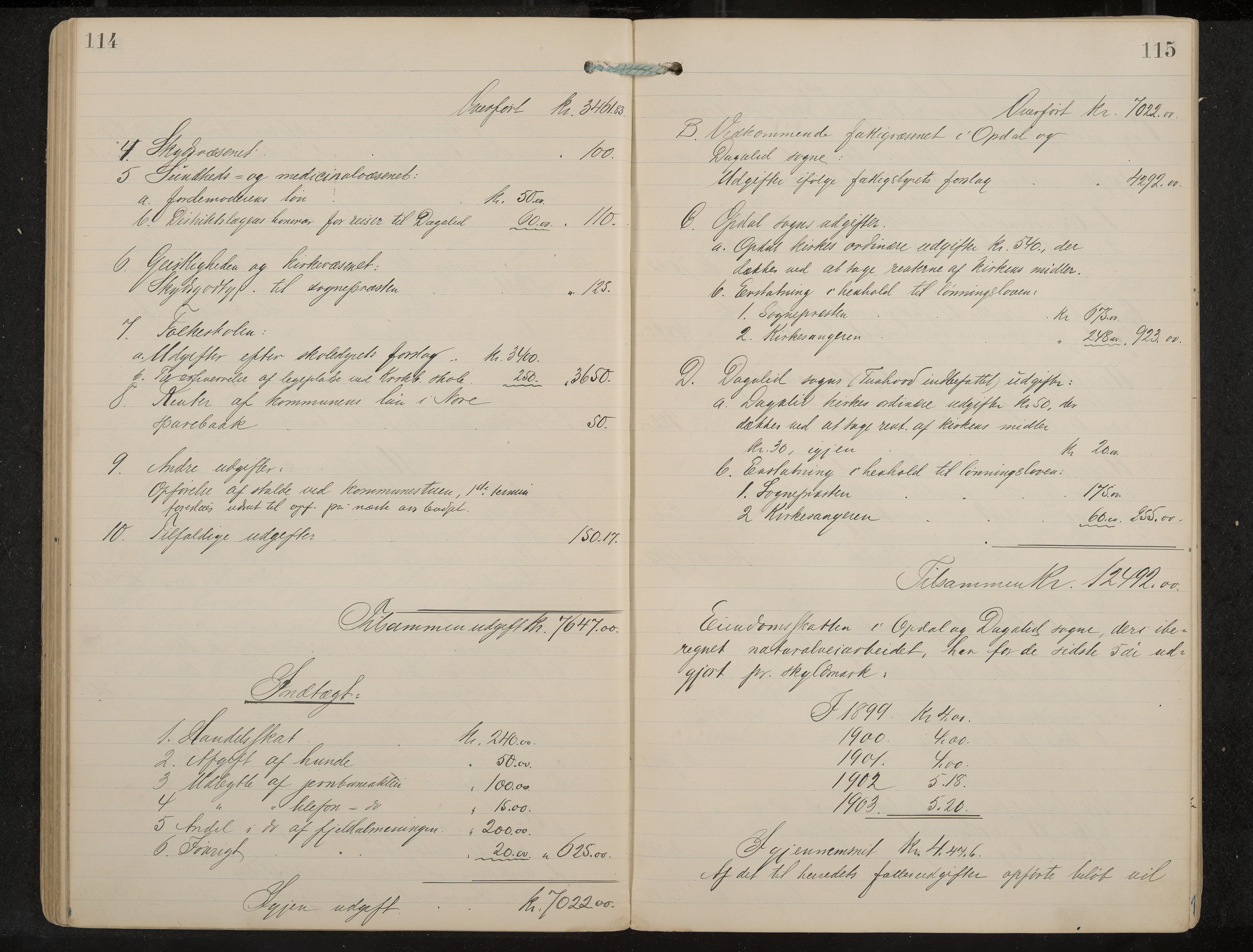 Uvdal formannskap og sentraladministrasjon, IKAK/0634021/A/Aa/L0001: Møtebok, 1901-1909, p. 114-115