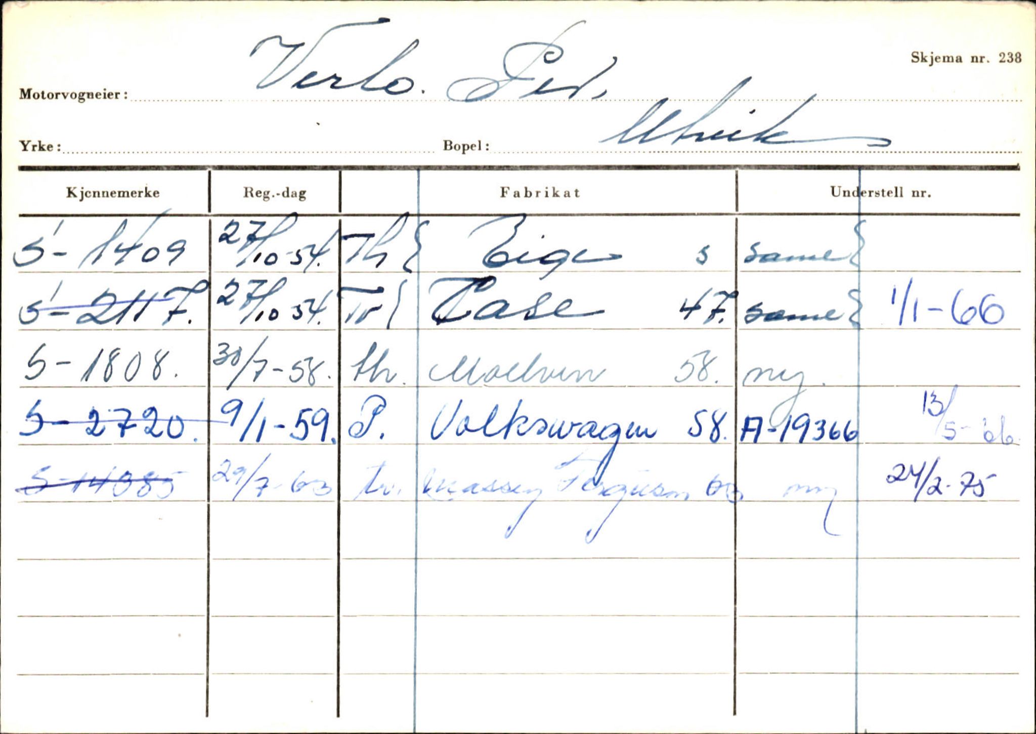 Statens vegvesen, Sogn og Fjordane vegkontor, SAB/A-5301/4/F/L0131: Eigarregister Høyanger P-Å. Stryn S-Å, 1945-1975, p. 2187