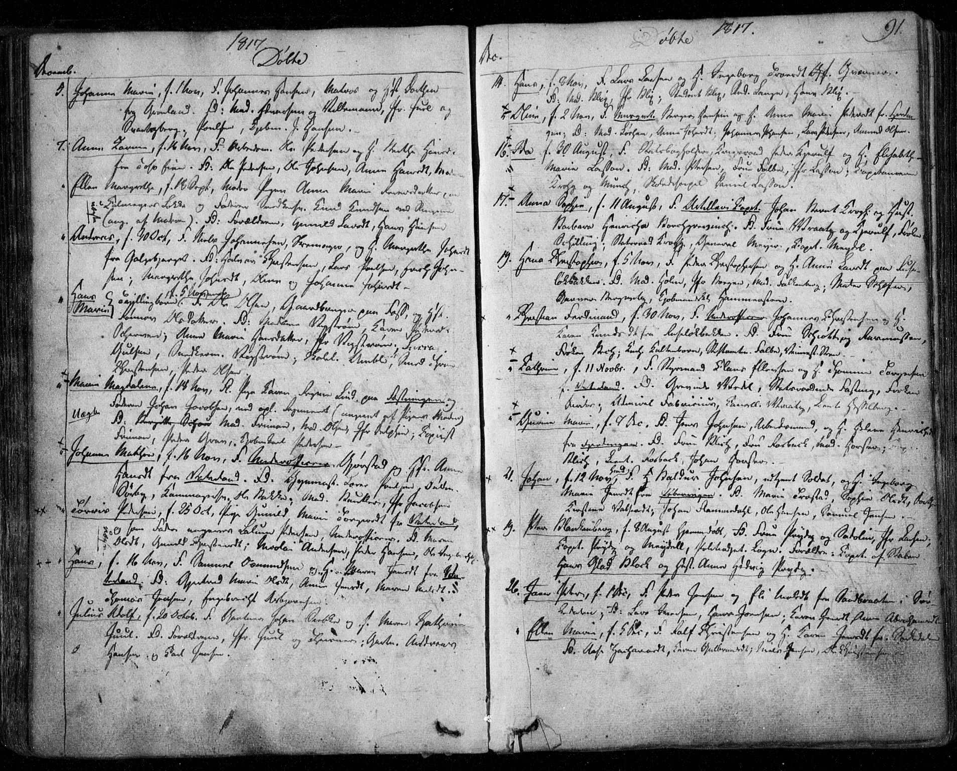 Aker prestekontor kirkebøker, SAO/A-10861/F/L0011: Parish register (official) no. 11, 1810-1819, p. 91