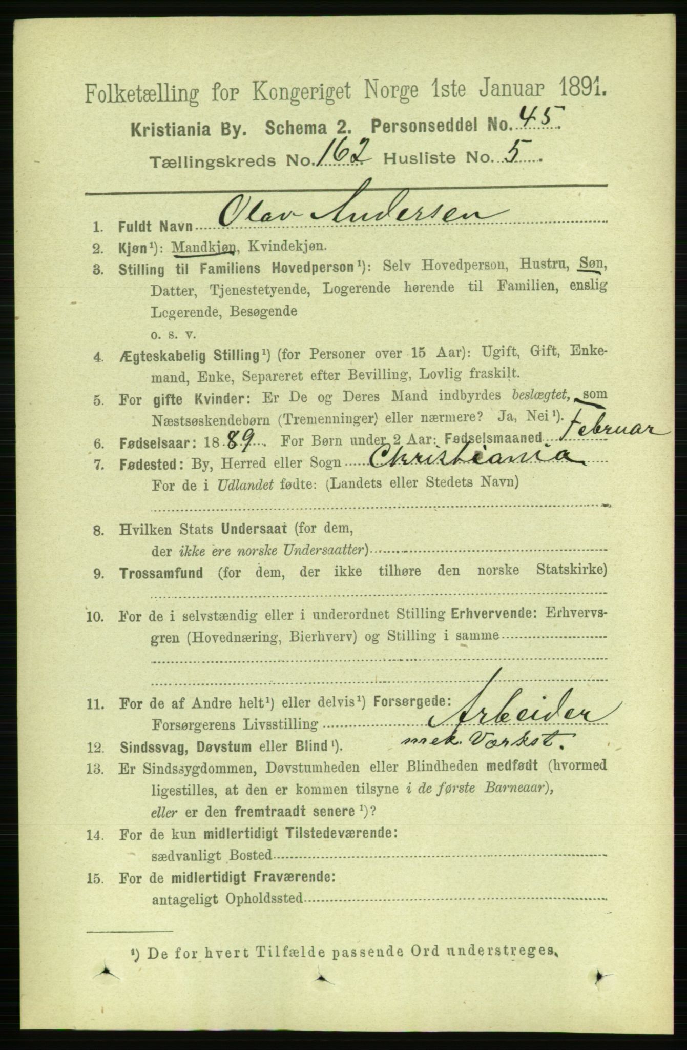 RA, 1891 census for 0301 Kristiania, 1891, p. 92855