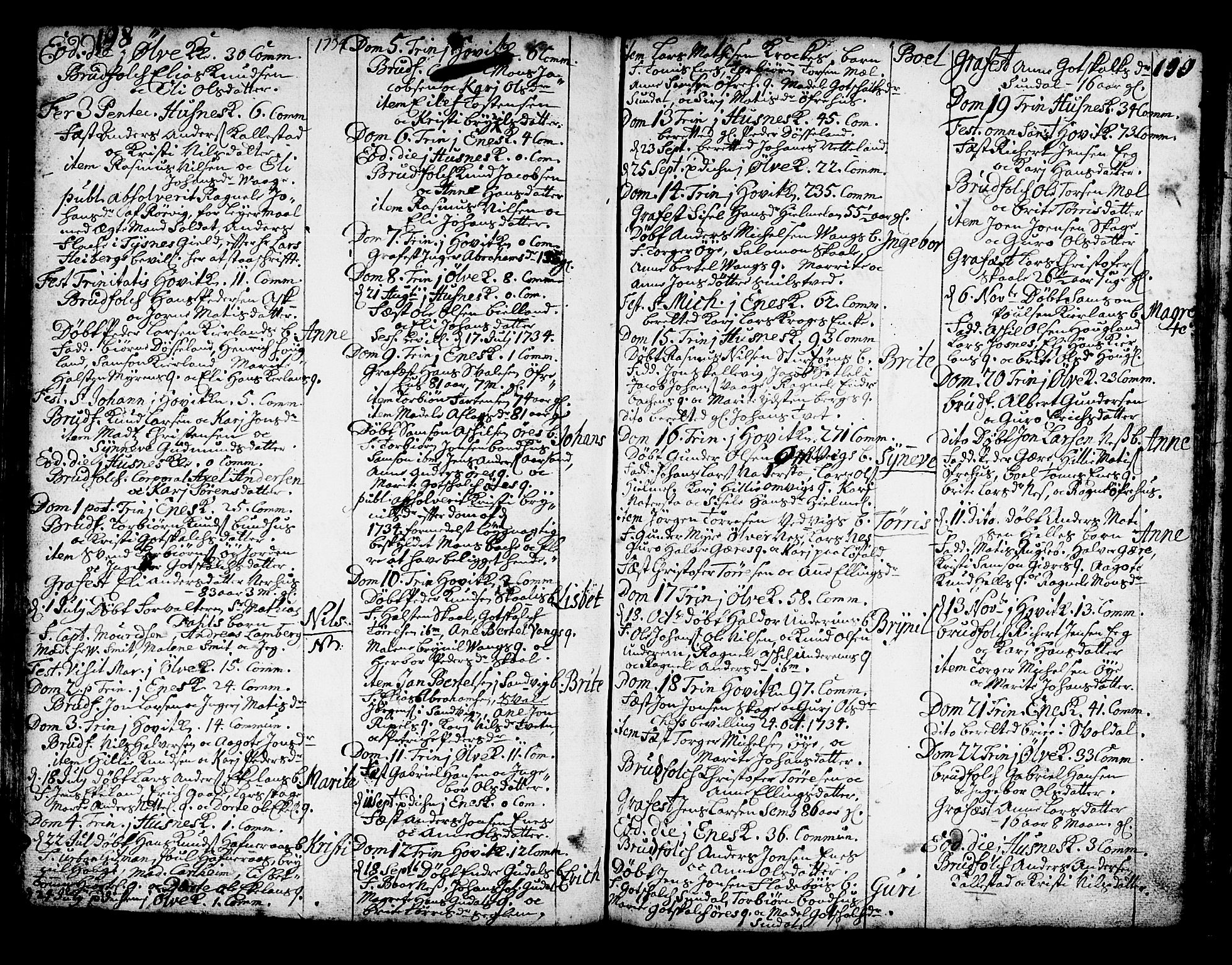 Kvinnherad sokneprestembete, SAB/A-76401/H/Haa: Parish register (official) no. A 2, 1710-1753, p. 198-199