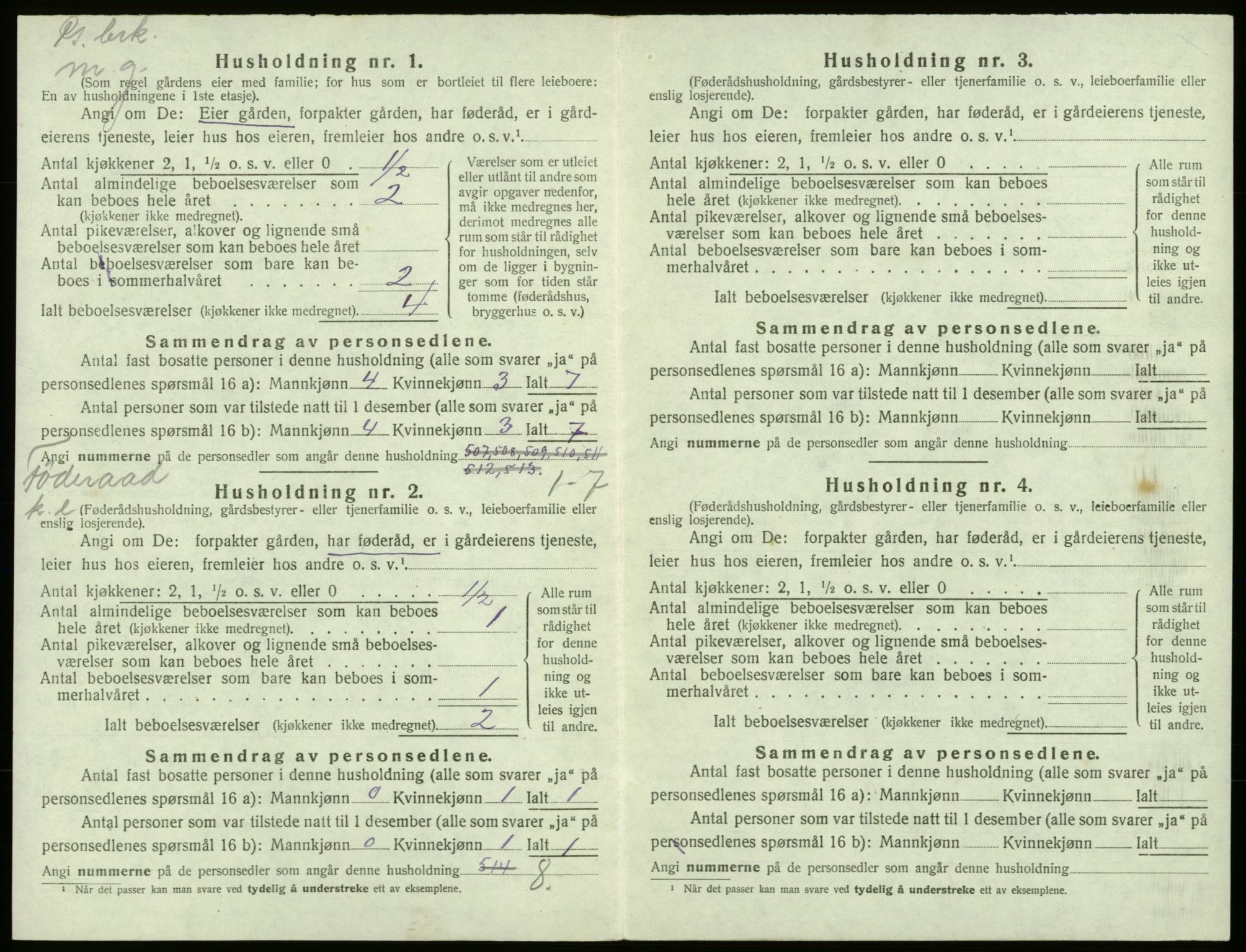 SAB, 1920 census for Bremnes, 1920, p. 771