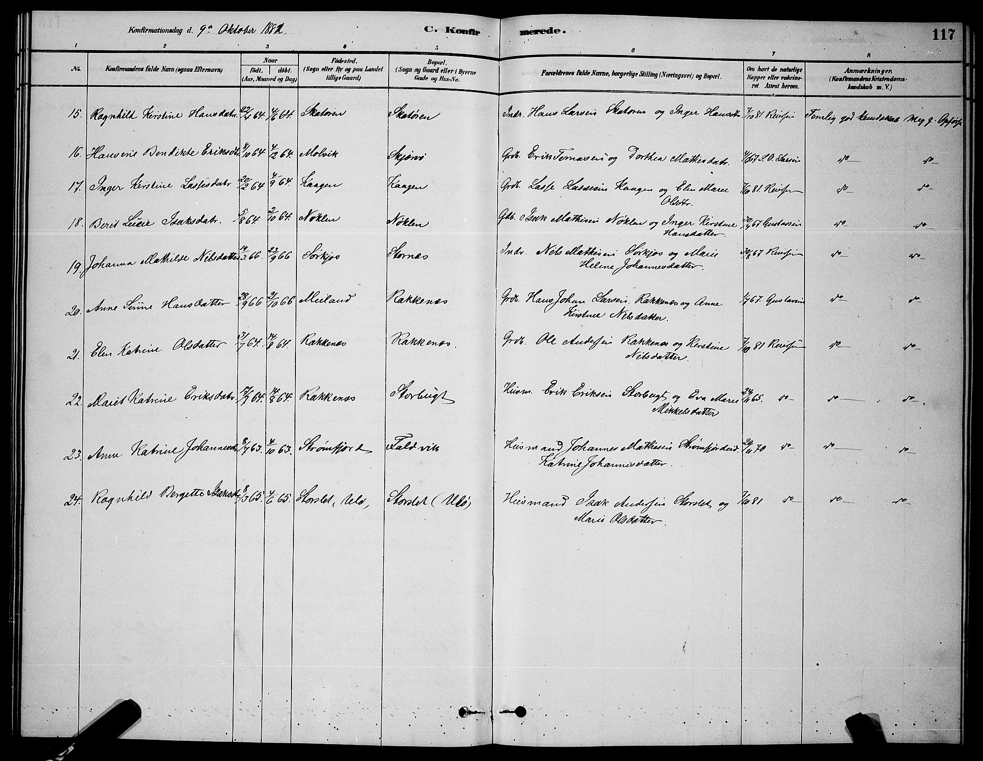 Skjervøy sokneprestkontor, SATØ/S-1300/H/Ha/Hab/L0006klokker: Parish register (copy) no. 6, 1878-1888, p. 117