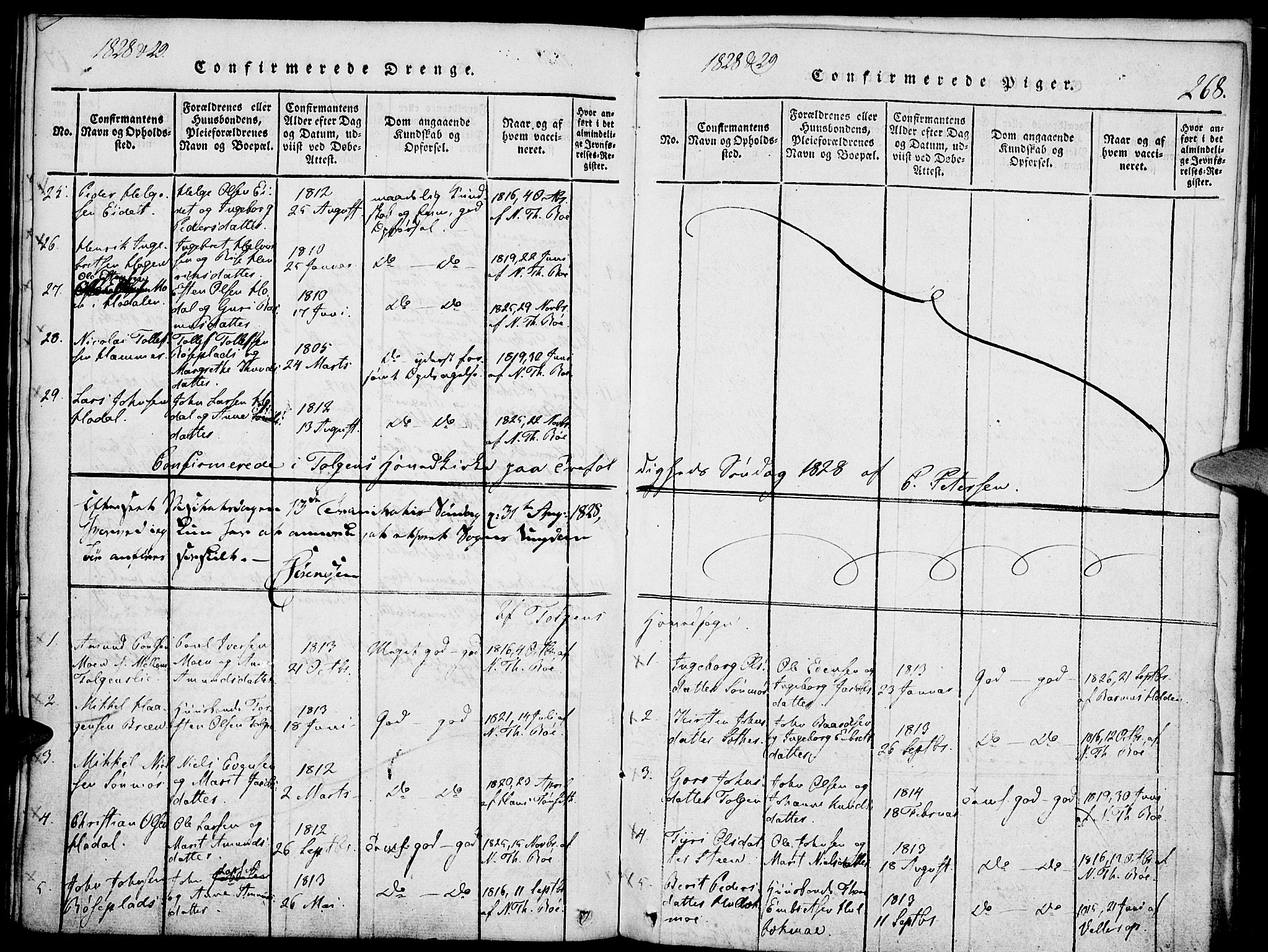 Tolga prestekontor, SAH/PREST-062/K/L0004: Parish register (official) no. 4, 1815-1836, p. 268