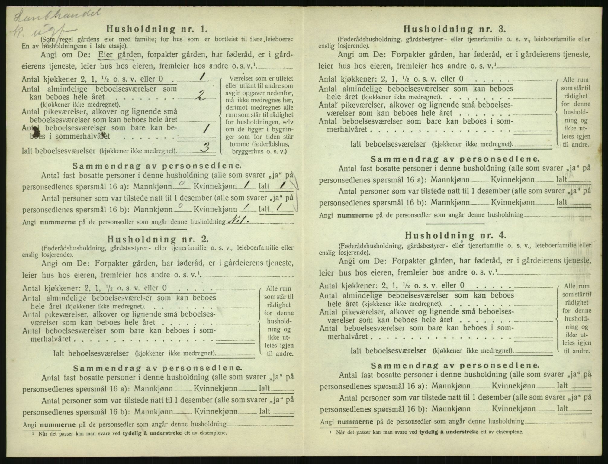 SAK, 1920 census for Høvåg, 1920, p. 95