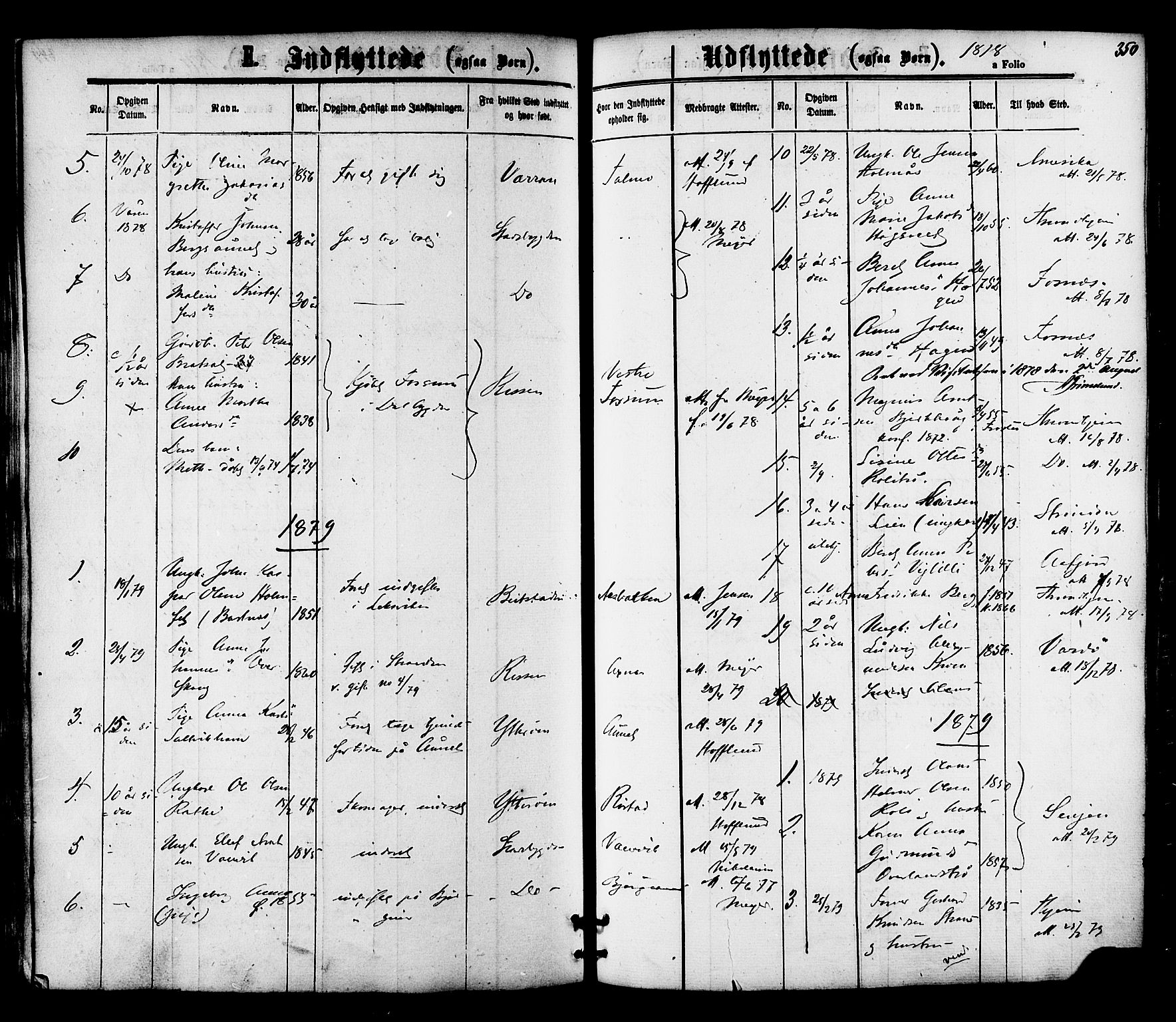 Ministerialprotokoller, klokkerbøker og fødselsregistre - Nord-Trøndelag, SAT/A-1458/701/L0009: Parish register (official) no. 701A09 /1, 1864-1882, p. 350