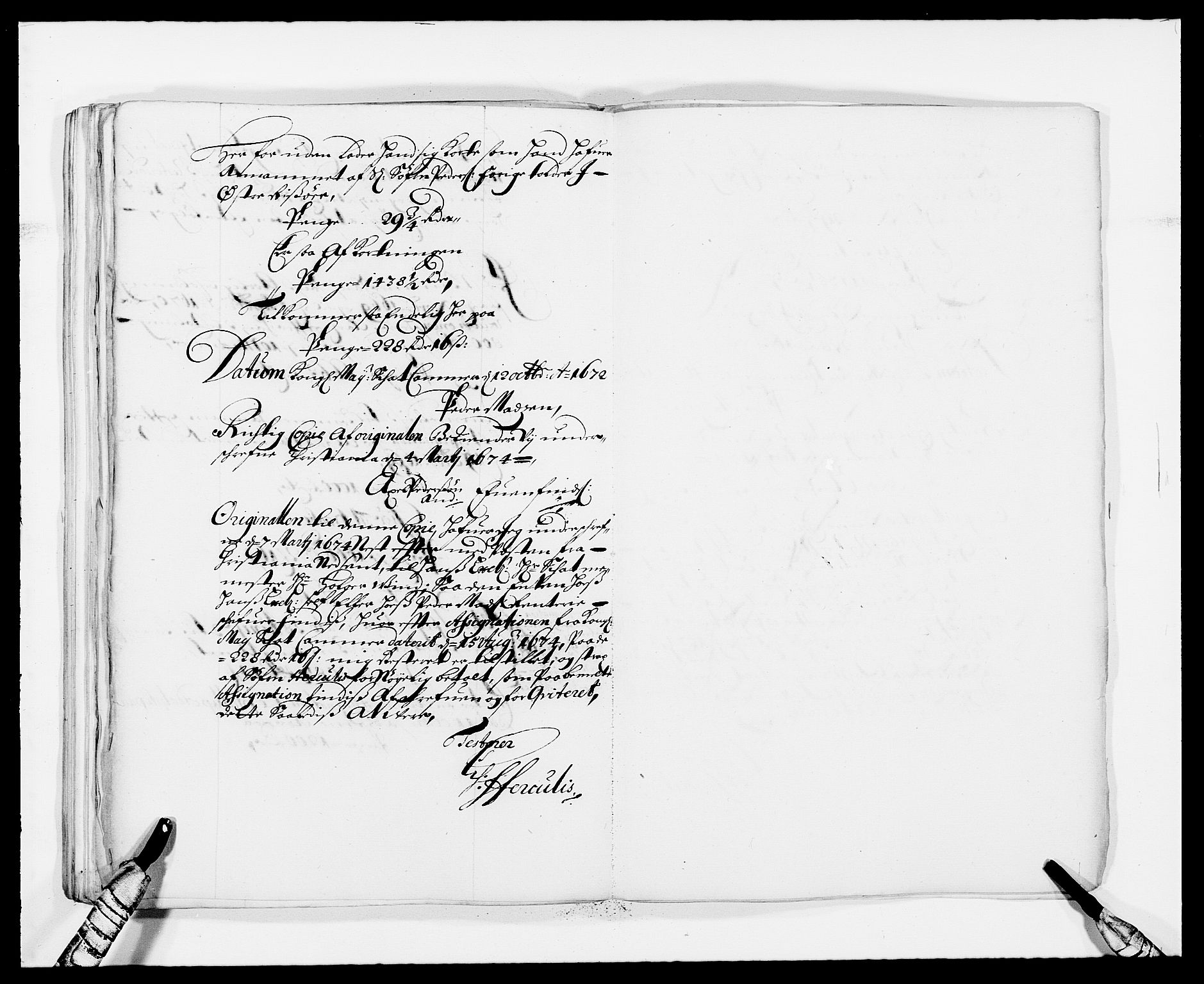 Rentekammeret inntil 1814, Reviderte regnskaper, Fogderegnskap, AV/RA-EA-4092/R33/L1966: Fogderegnskap Larvik grevskap, 1672-1674, p. 223