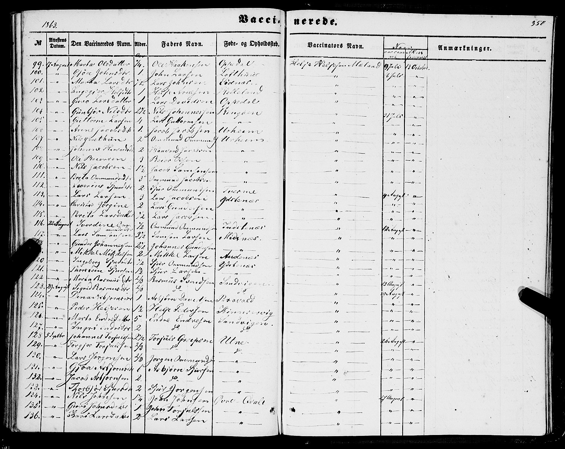 Ullensvang sokneprestembete, SAB/A-78701/H/Haa: Parish register (official) no. A 11, 1854-1866, p. 350