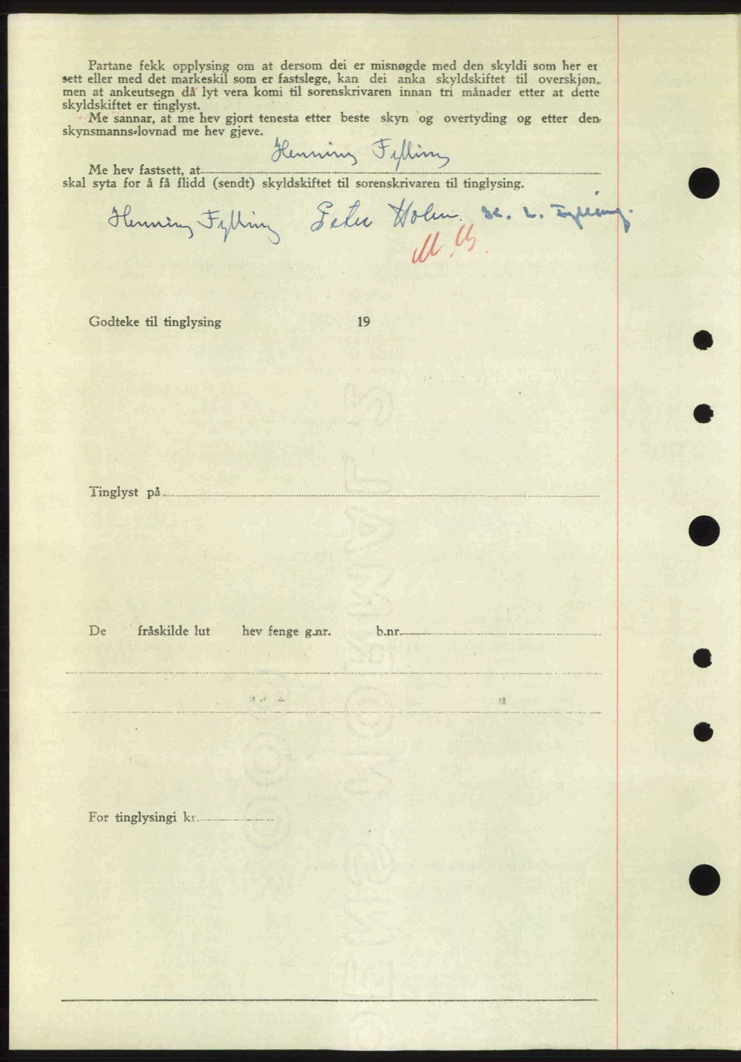 Nordre Sunnmøre sorenskriveri, AV/SAT-A-0006/1/2/2C/2Ca: Mortgage book no. A32, 1949-1949, Diary no: : 2311/1949