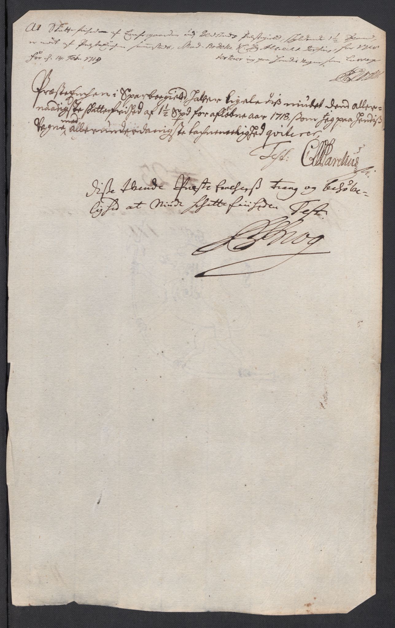 Rentekammeret inntil 1814, Reviderte regnskaper, Fogderegnskap, AV/RA-EA-4092/R63/L4326: Fogderegnskap Inderøy, 1718, p. 230