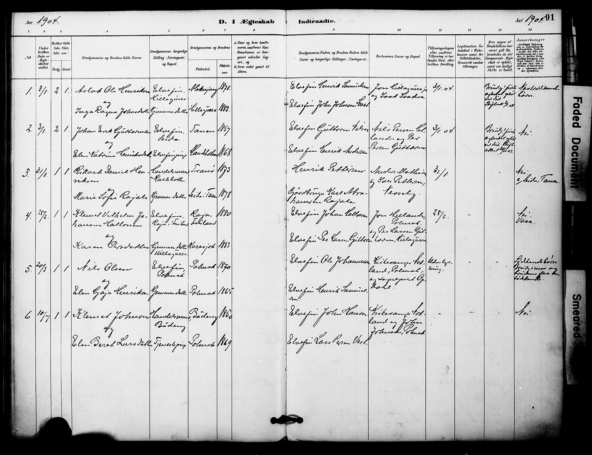 Nesseby sokneprestkontor, SATØ/S-1330/H/Ha/L0005kirke: Parish register (official) no. 5, 1885-1906, p. 91
