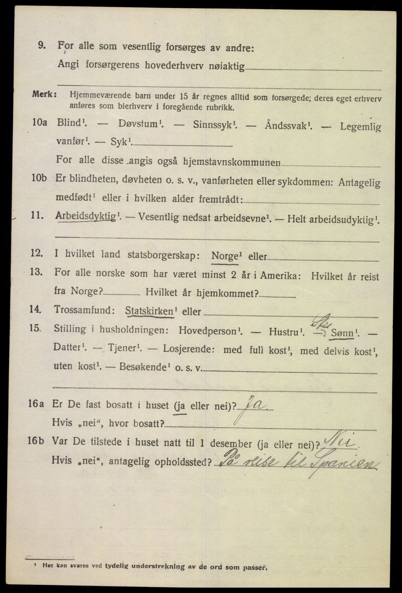 SAK, 1920 census for Oddernes, 1920, p. 8408