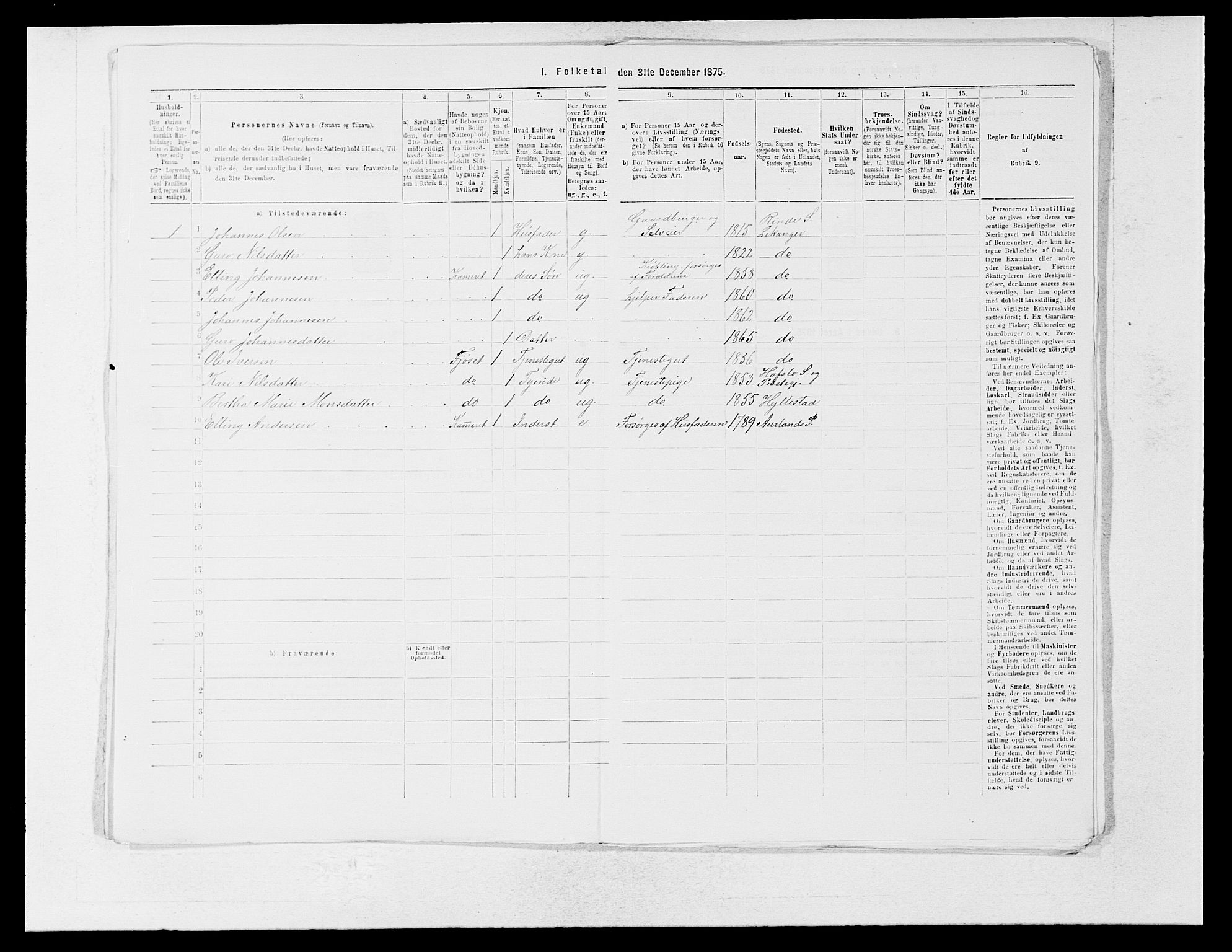 SAB, 1875 census for 1419P Leikanger, 1875, p. 633