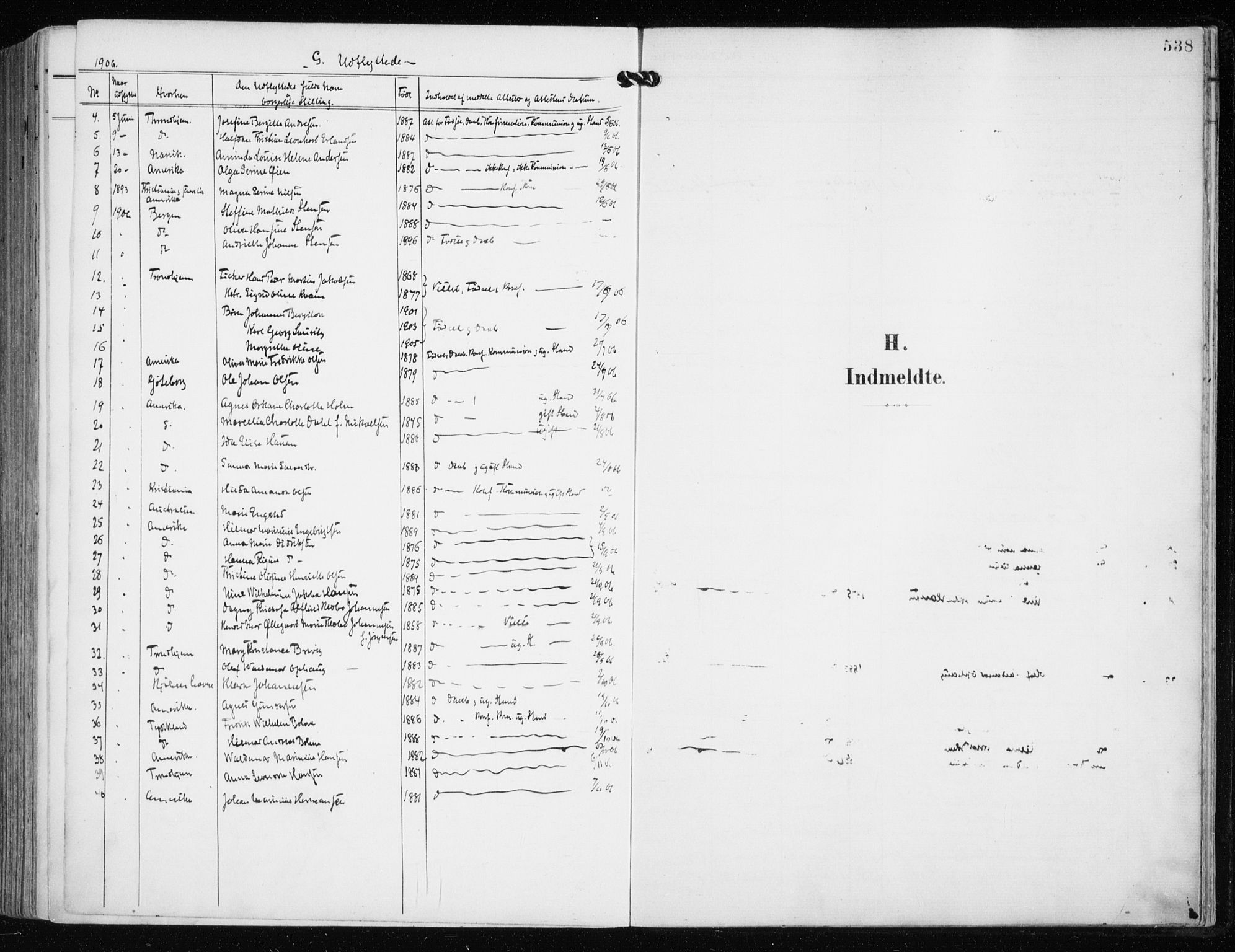 Tromsø sokneprestkontor/stiftsprosti/domprosti, SATØ/S-1343/G/Ga/L0016kirke: Parish register (official) no. 16, 1899-1906, p. 538