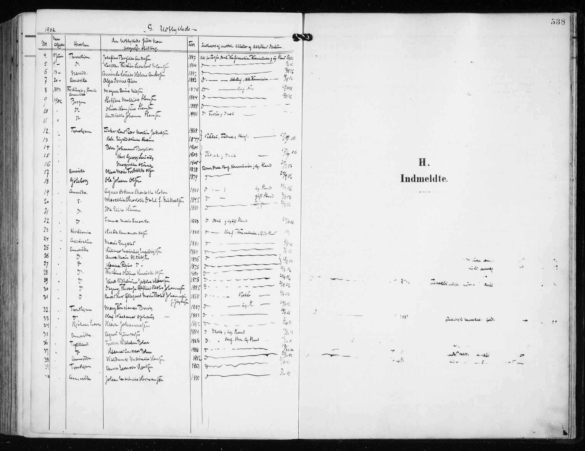 Tromsø sokneprestkontor/stiftsprosti/domprosti, AV/SATØ-S-1343/G/Ga/L0016kirke: Parish register (official) no. 16, 1899-1906, p. 538