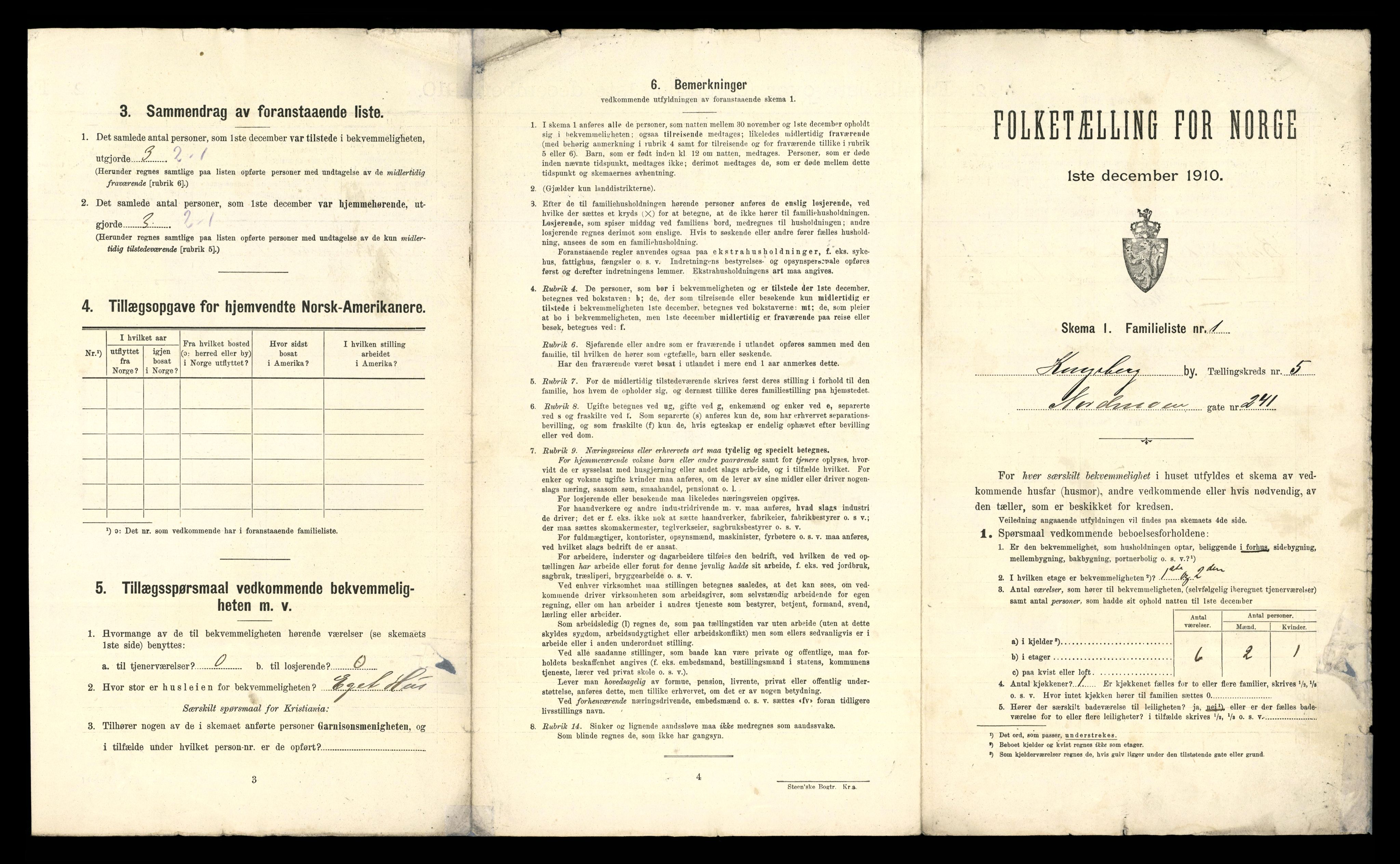 RA, 1910 census for Kongsberg, 1910, p. 2218